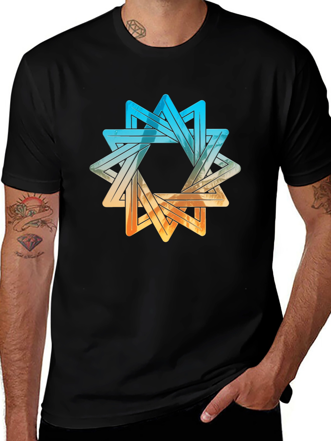 Variant 6 of Geometric Star T-Shirt - Abstract Design Tee