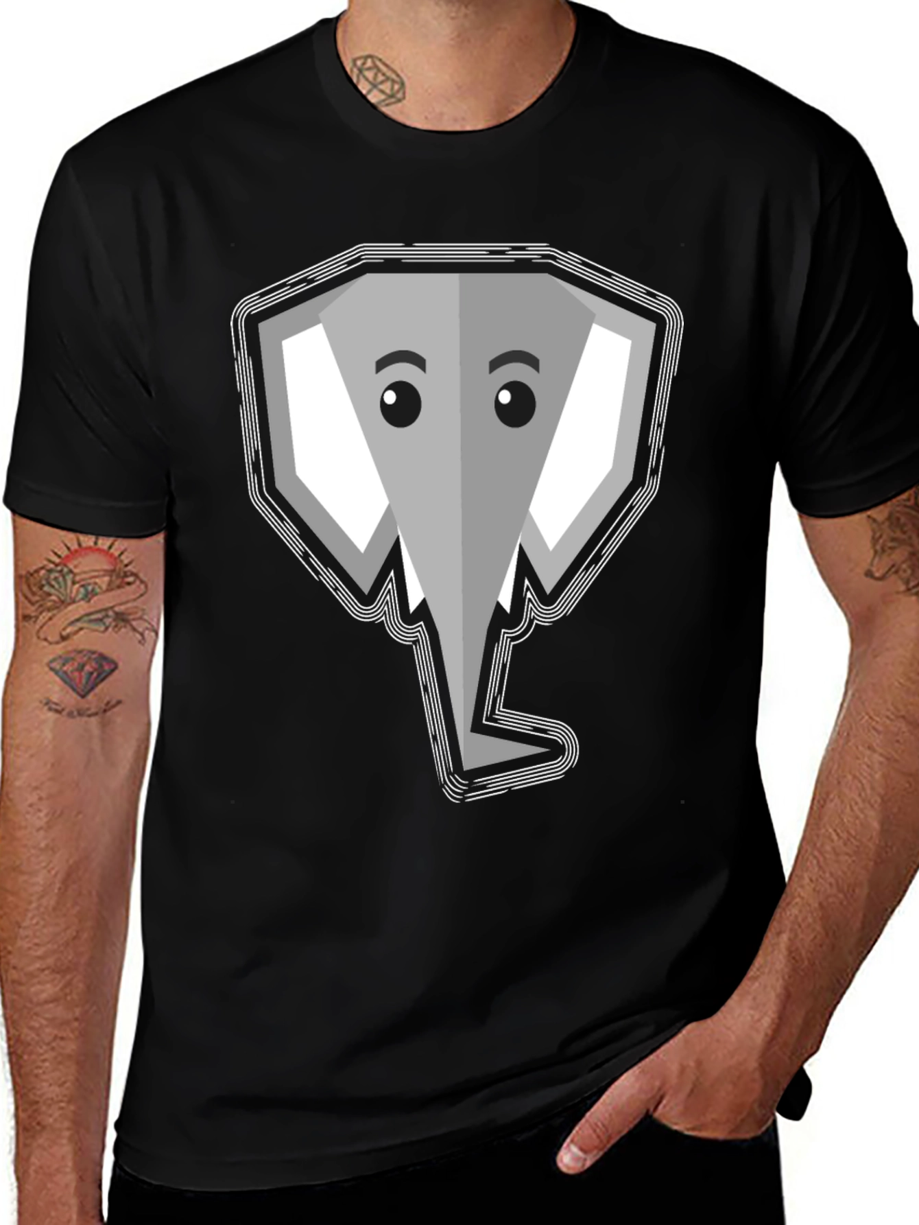 Variant 22 of Elephant Graphic Tee - Modern Style
