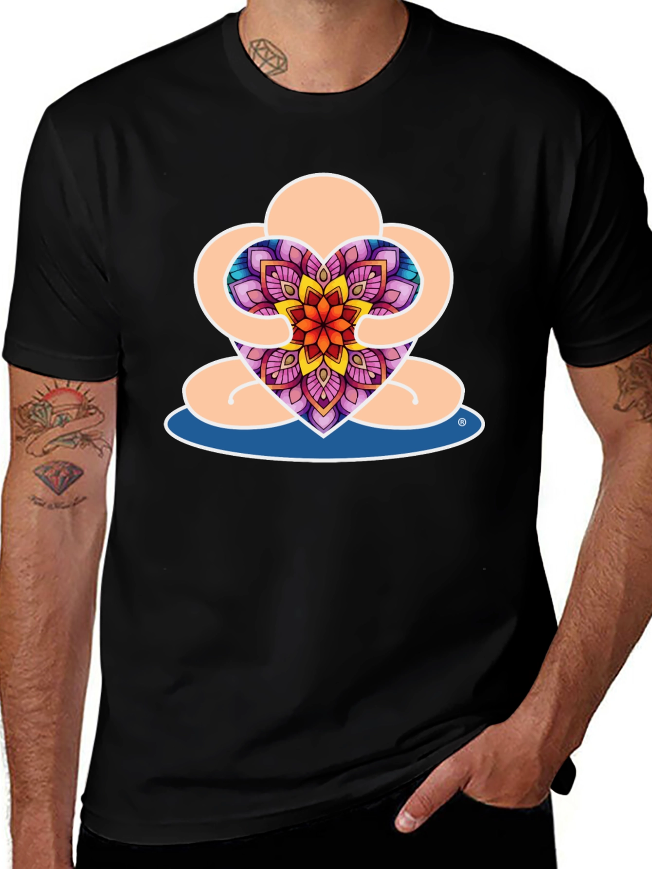 Variant 29 of Meditative Heart Mandala Graphic Tee