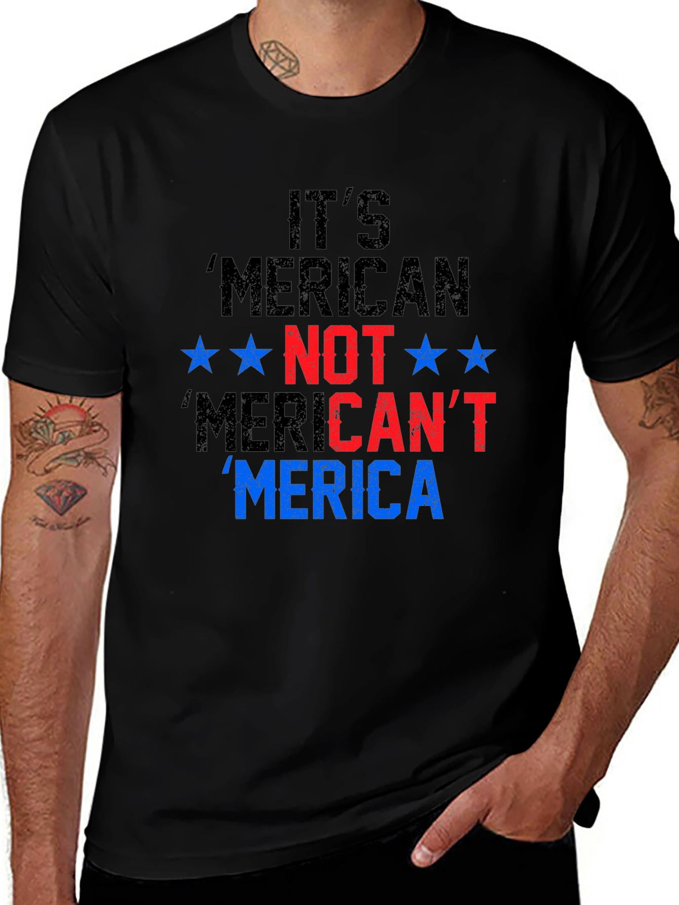 Variant 3 of Patriotic 'Merica T-Shirt - It's American, Not 'Merican't