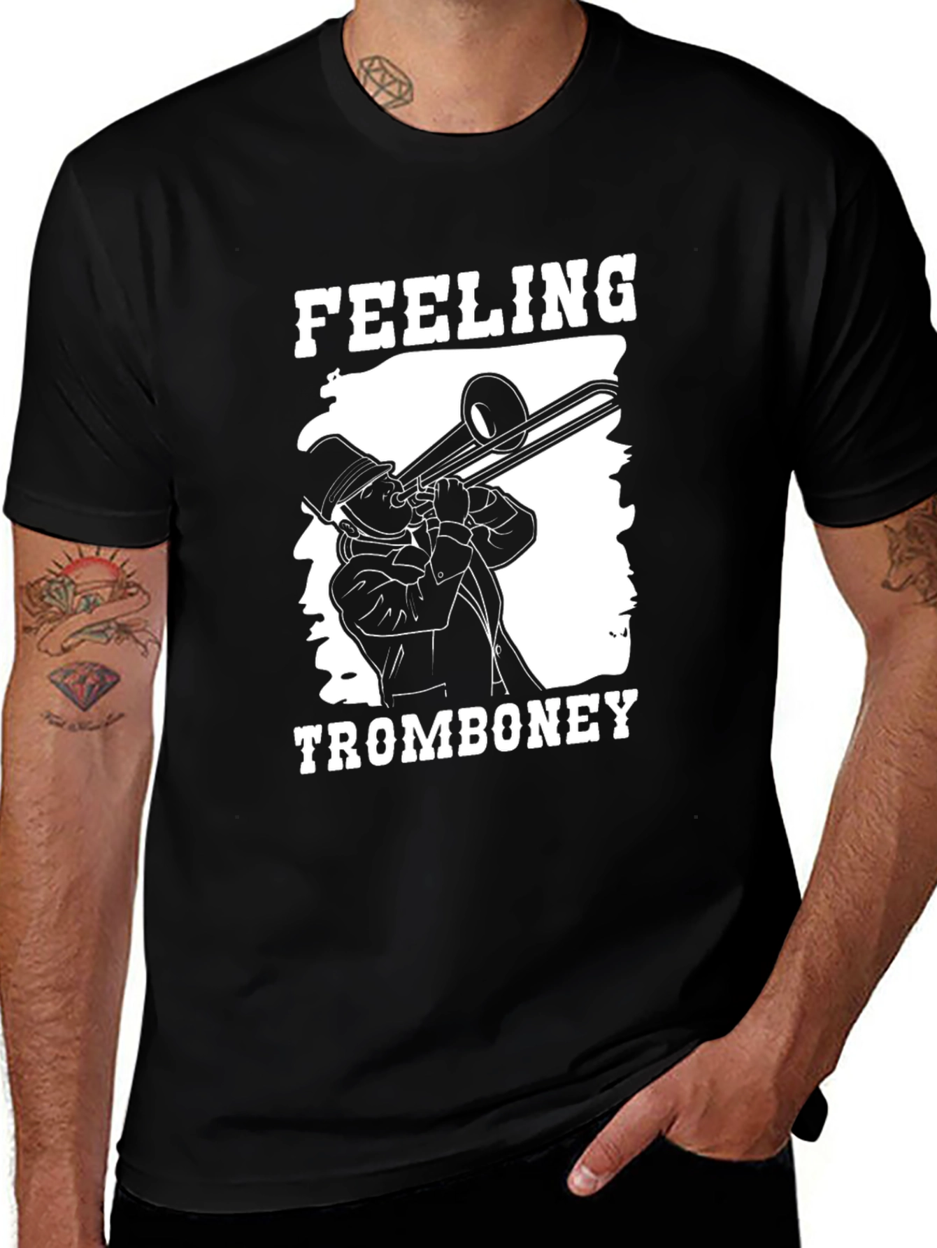 Variant 19 of Feeling Trombone-y Black T-Shirt