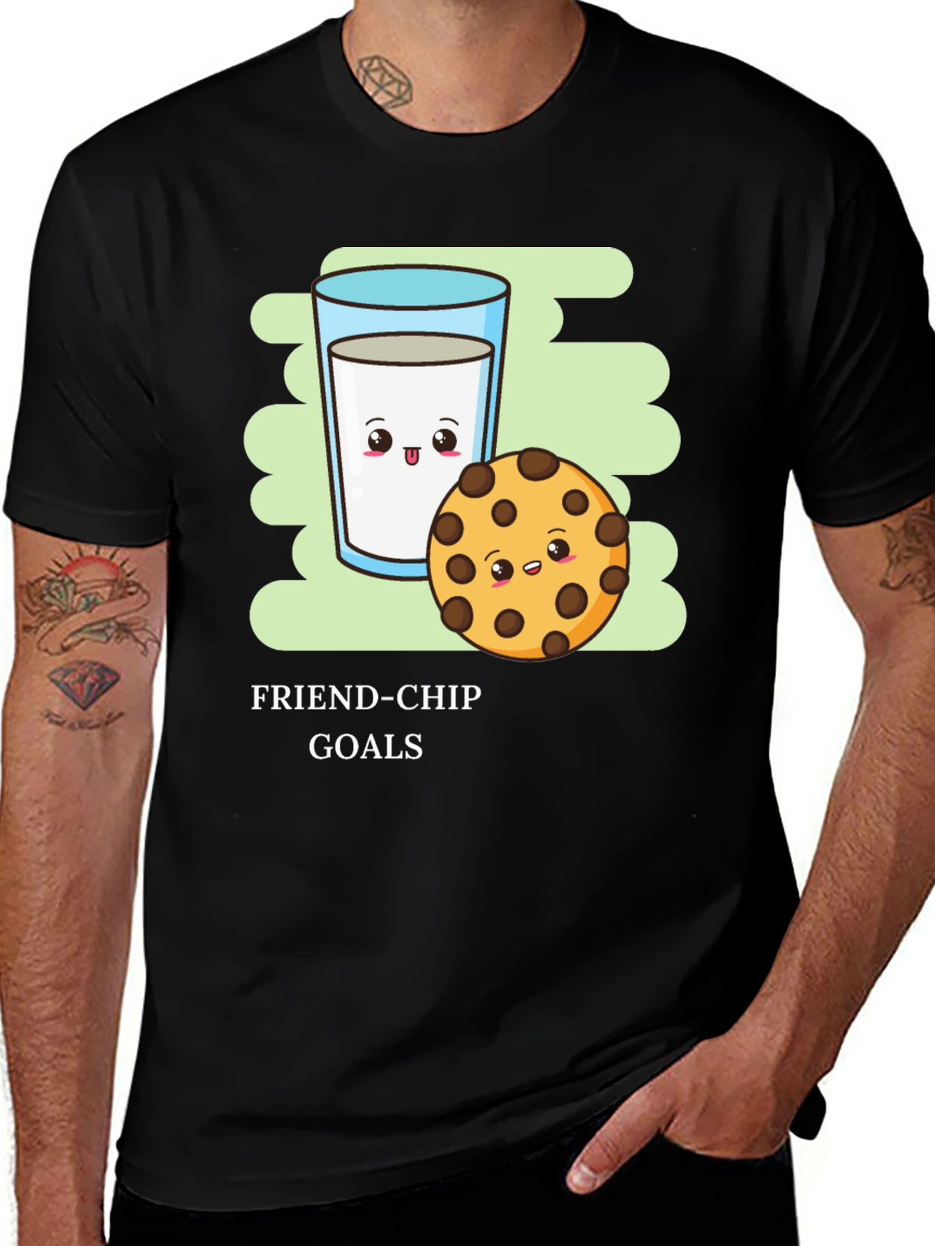 Variant 18 of Friend-Chip Goals T-Shirt - Milk & Cookie