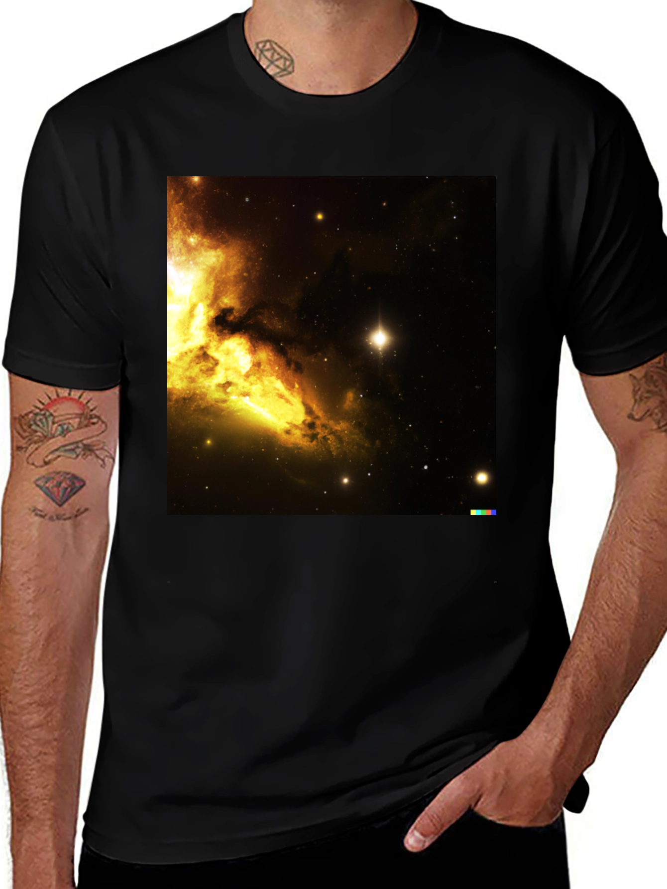 Variant 21 of Nebula Print Black T-Shirt
