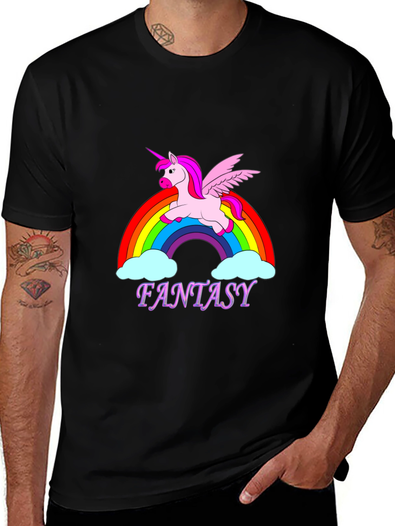 Unicorn Fantasy Rainbow Graphic T-Shirt