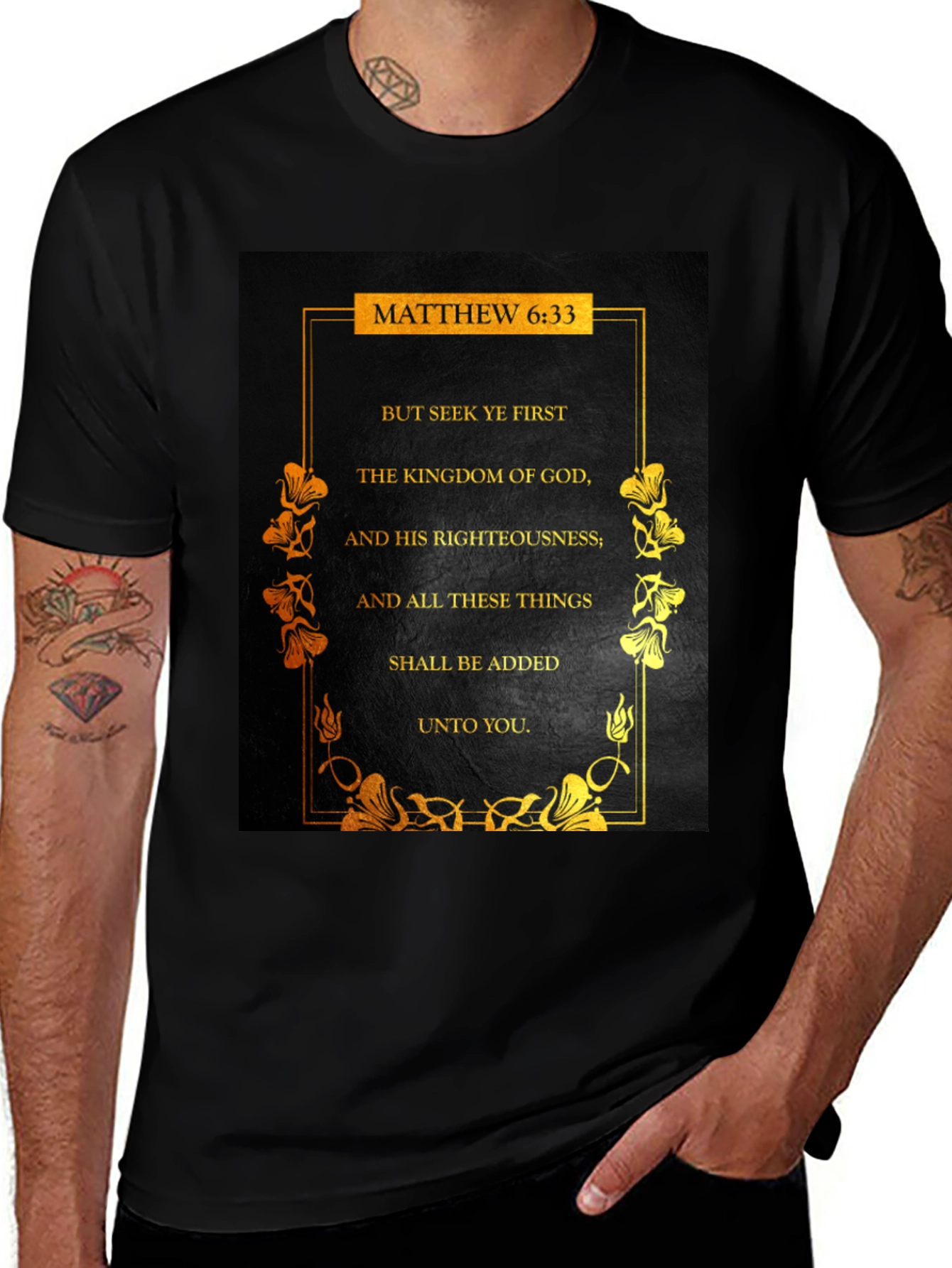 Matthew 6:33 Seek Ye First Christian T-Shirt