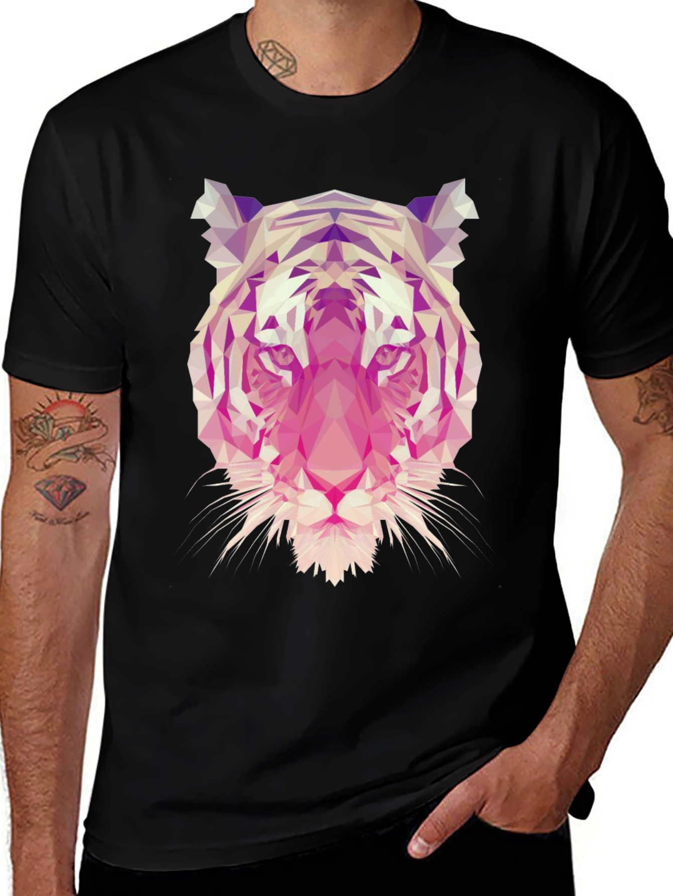 Variant 16 of Geometric Tiger Graphic T-Shirt