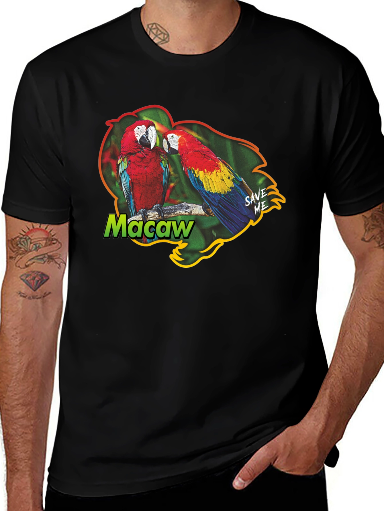 Variant 10 of Macaw Parrot Graphic T-Shirt