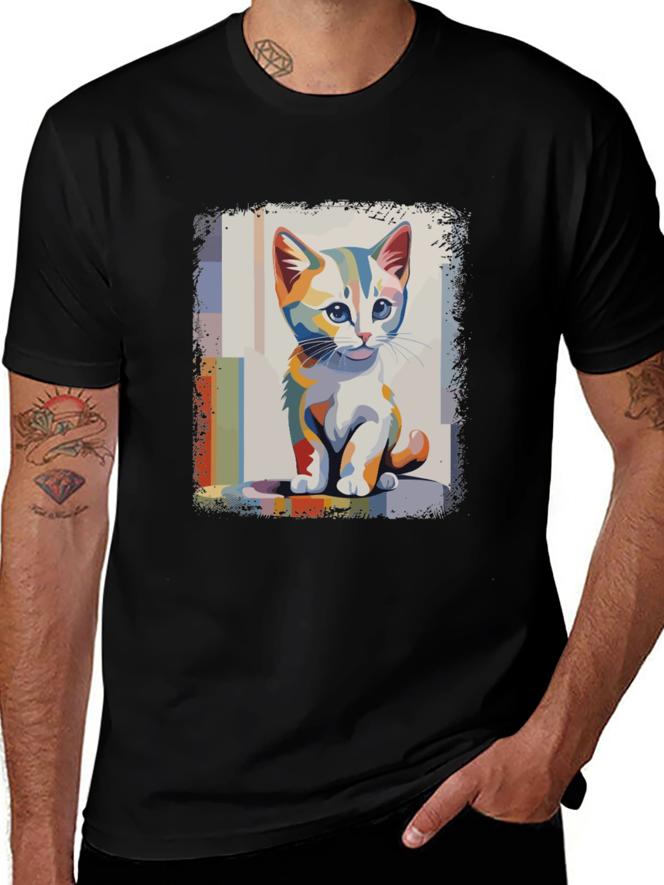 Variant 22 of Colorful Kitten Graphic T-Shirt