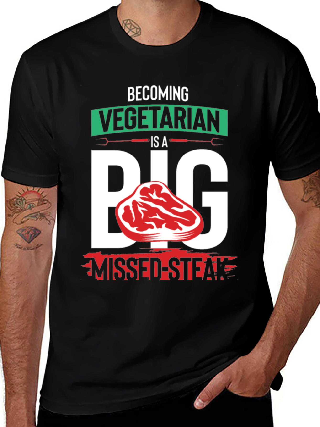 Vegetarian Missed-Steak Graphic Tee