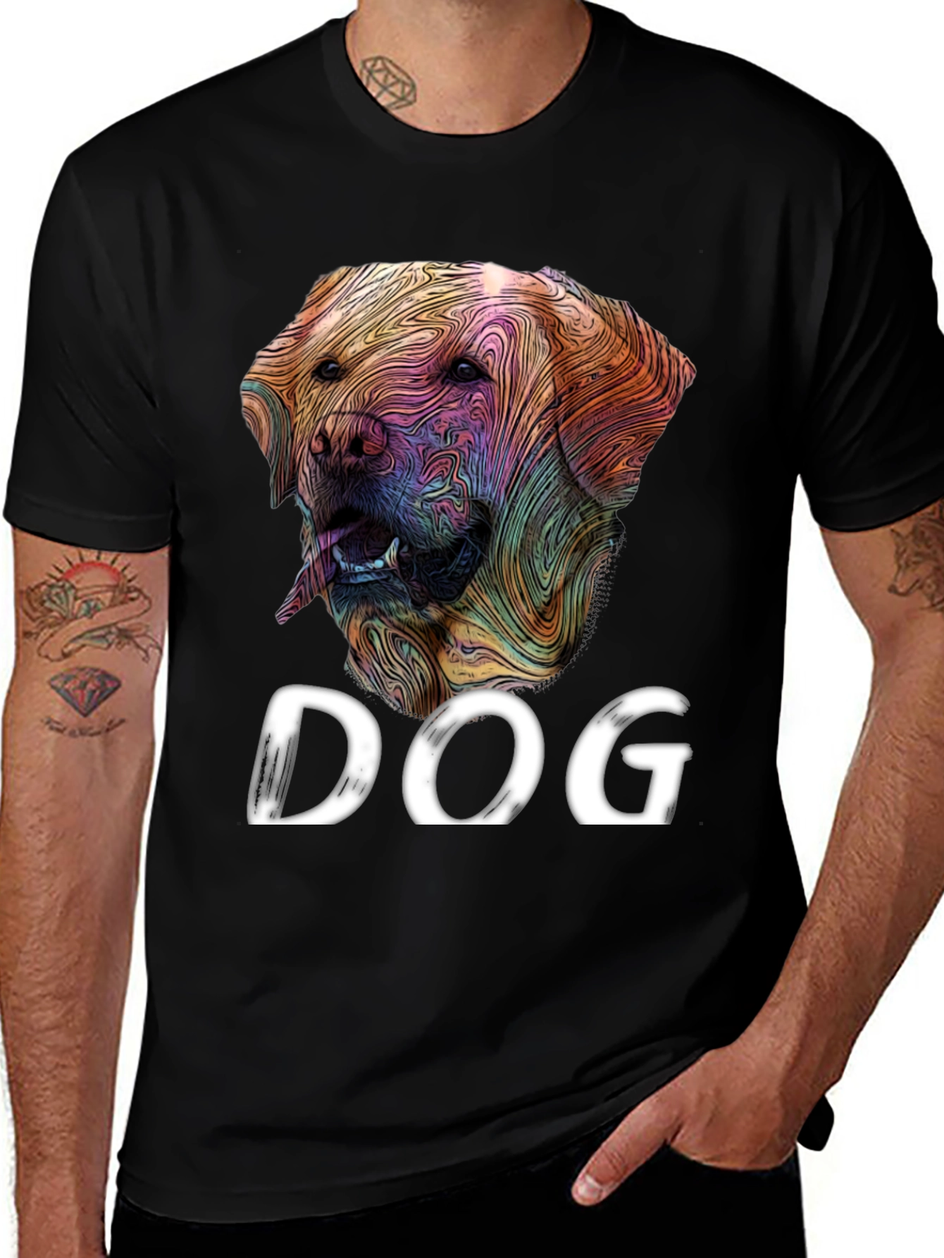 Variant 4 of Dog Graphic Tee - Artistic Labrador Design