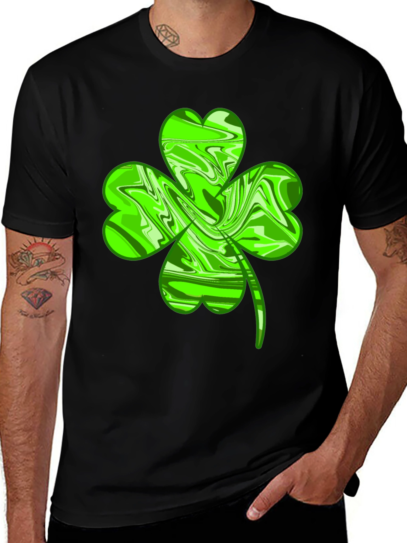 Variant 25 of Lucky Green Shamrock Men's T-Shirt