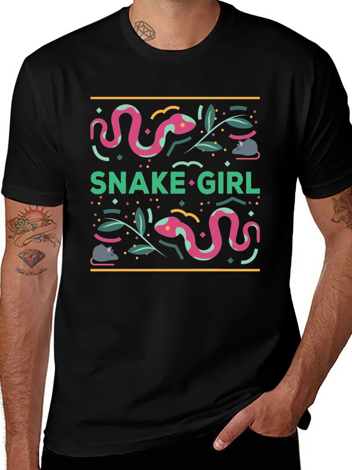Variant 12 of Snake Girl Graphic Tee - Quirky & Unique