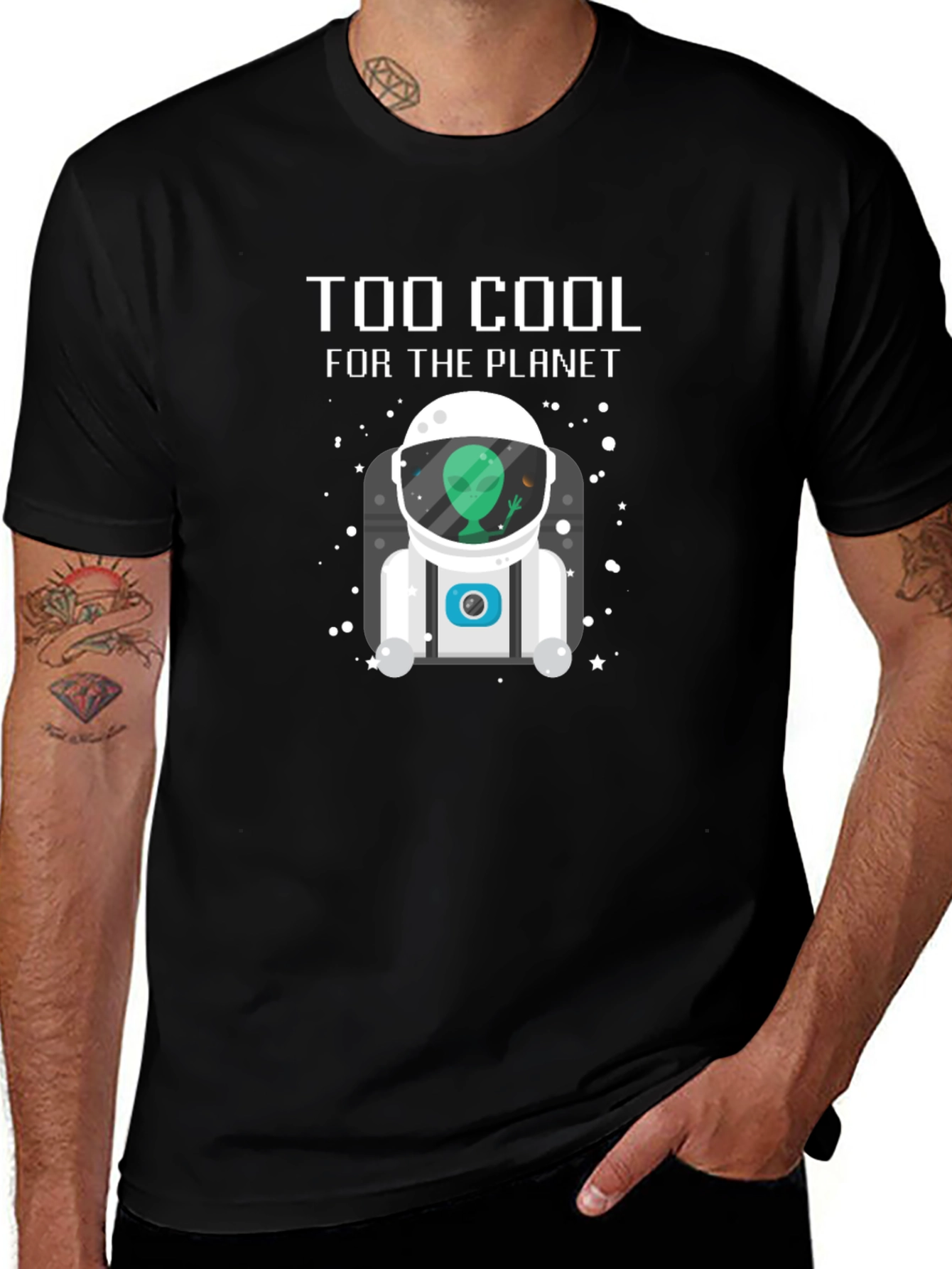 Variant 26 of Too Cool for the Planet Alien Graphic T-Shirt