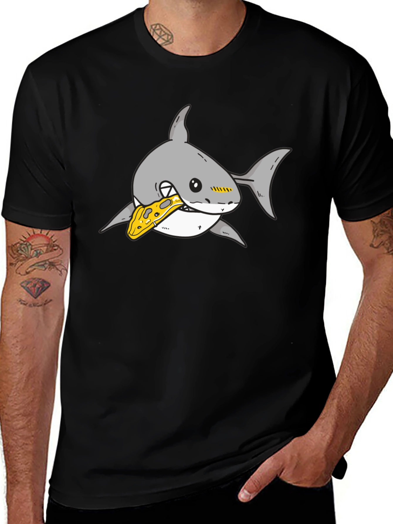 Variant 13 of Shark Pizza Lover Graphic Tee