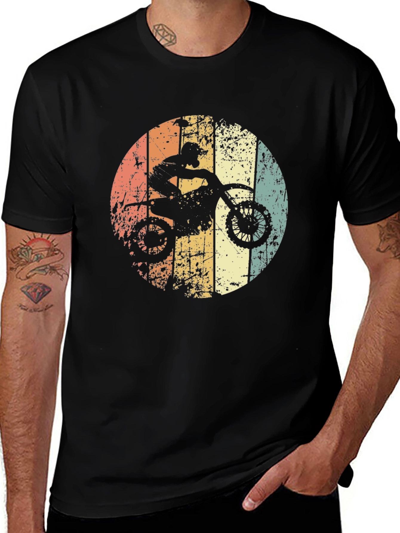 Variant 10 of Retro Motocross T-Shirt - Vintage Dirt Bike Rider Design