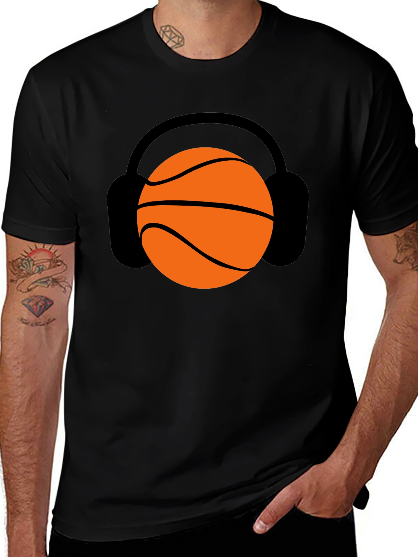 Basketball Headphones Graphic Tee - Stylish Unisex T-Shirt