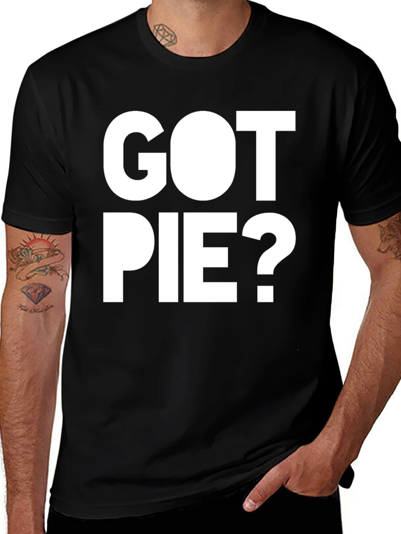 Variant 27 of Got Pie? Funny Graphic Tee - Black Cotton T-Shirt