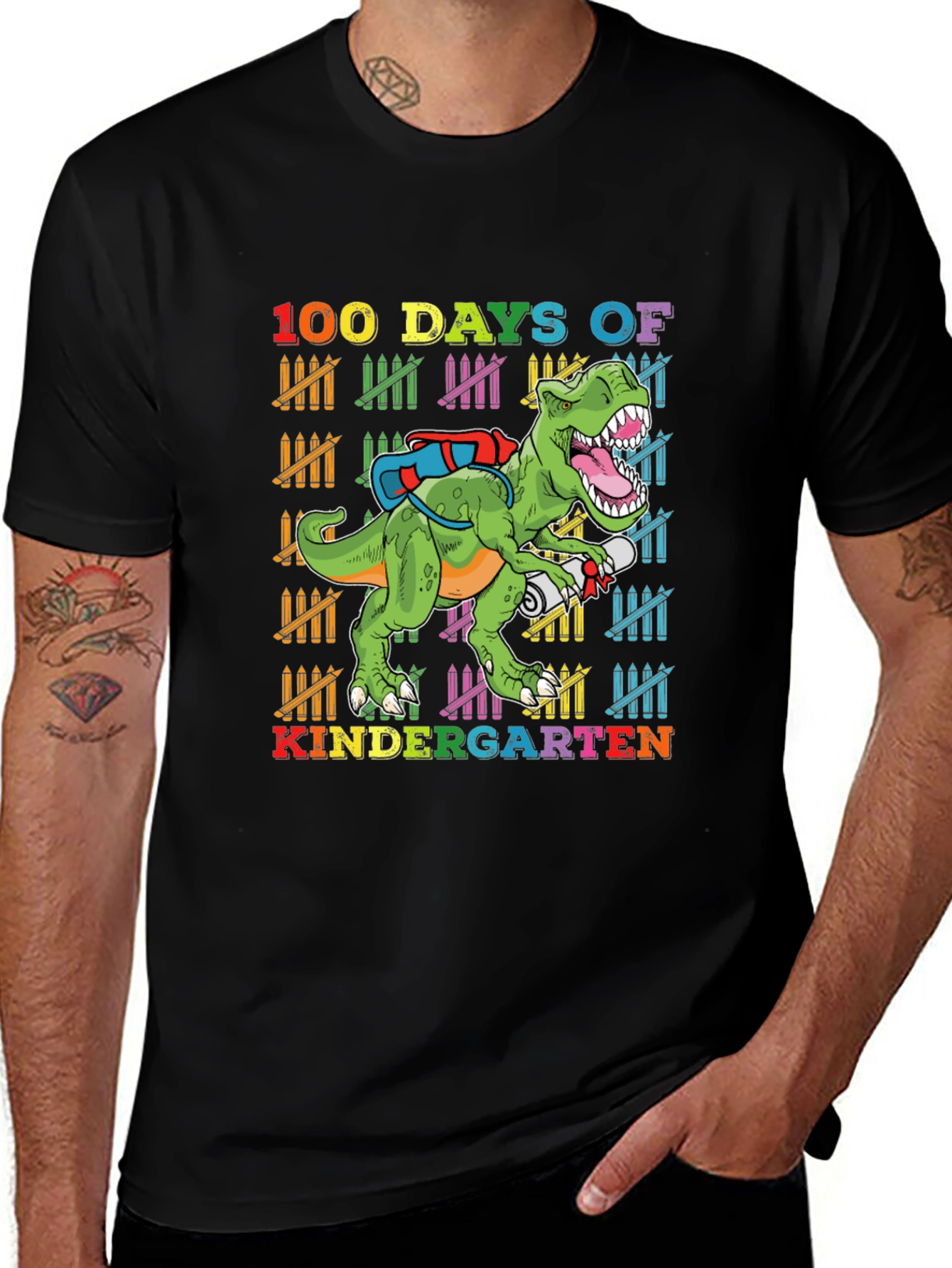 Variant 11 of 100 Days of Kindergarten Dinosaur T-Shirt