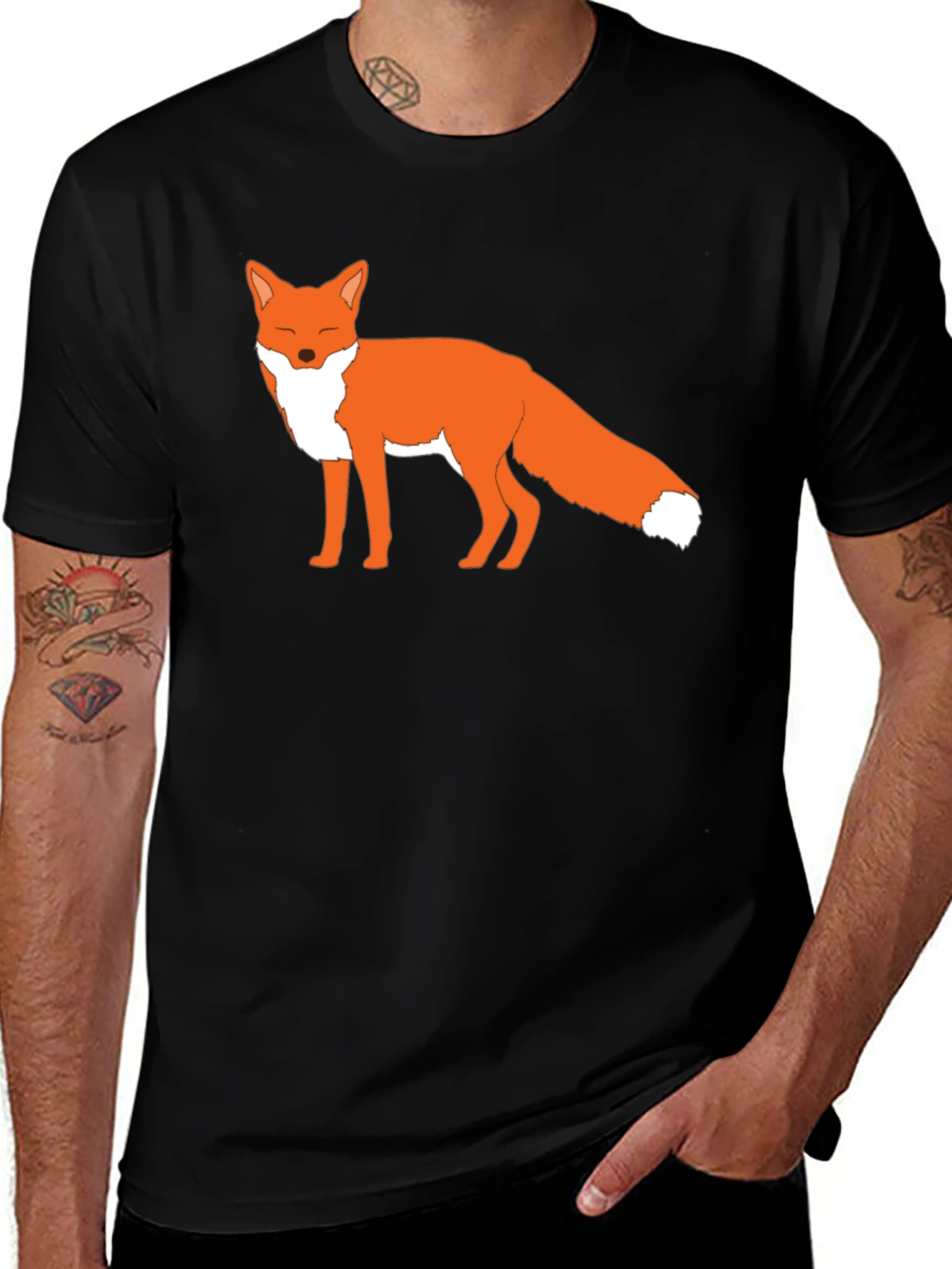 Variant 16 of Fox Graphic Tee - Stylish Black T-Shirt