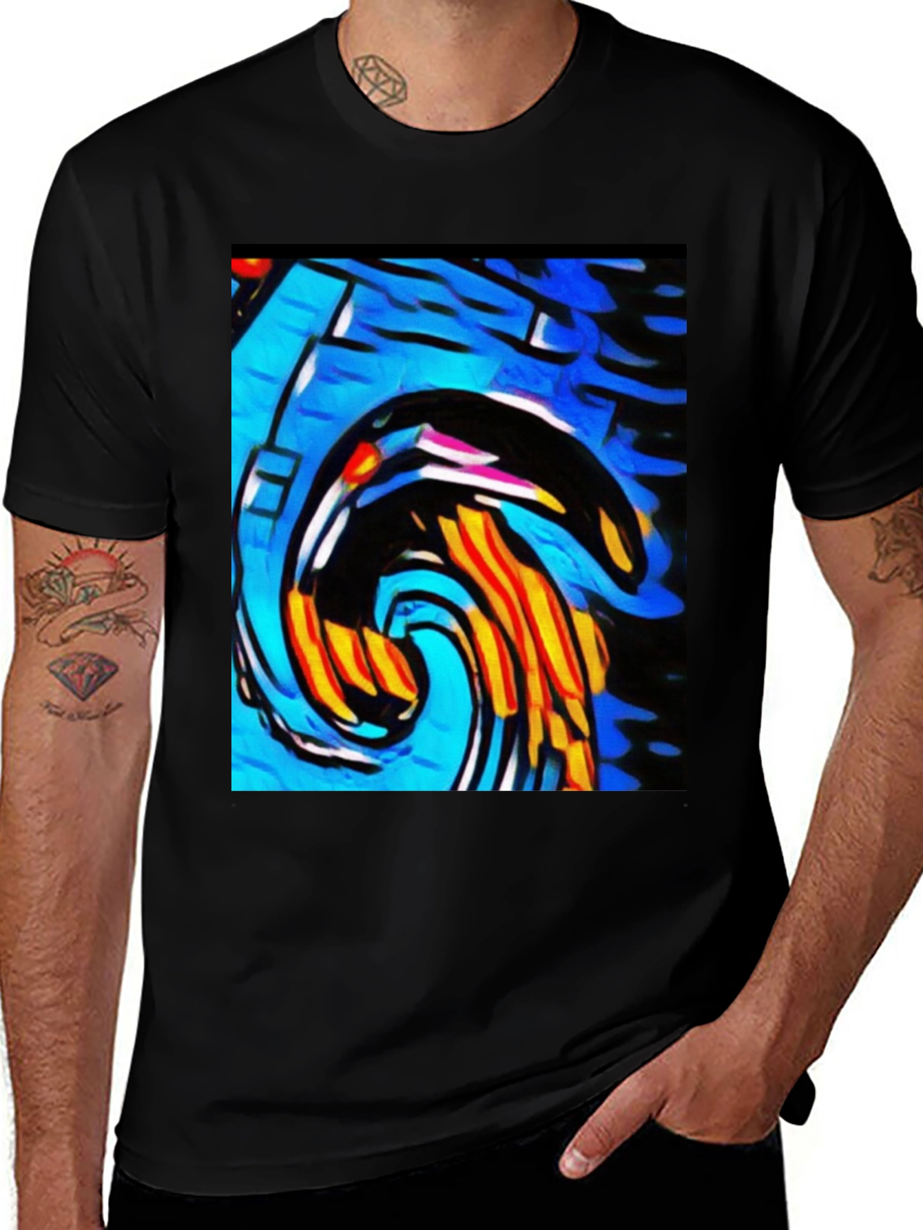 Variant 23 of Abstract Graphic Black T-Shirt - Artistic Design