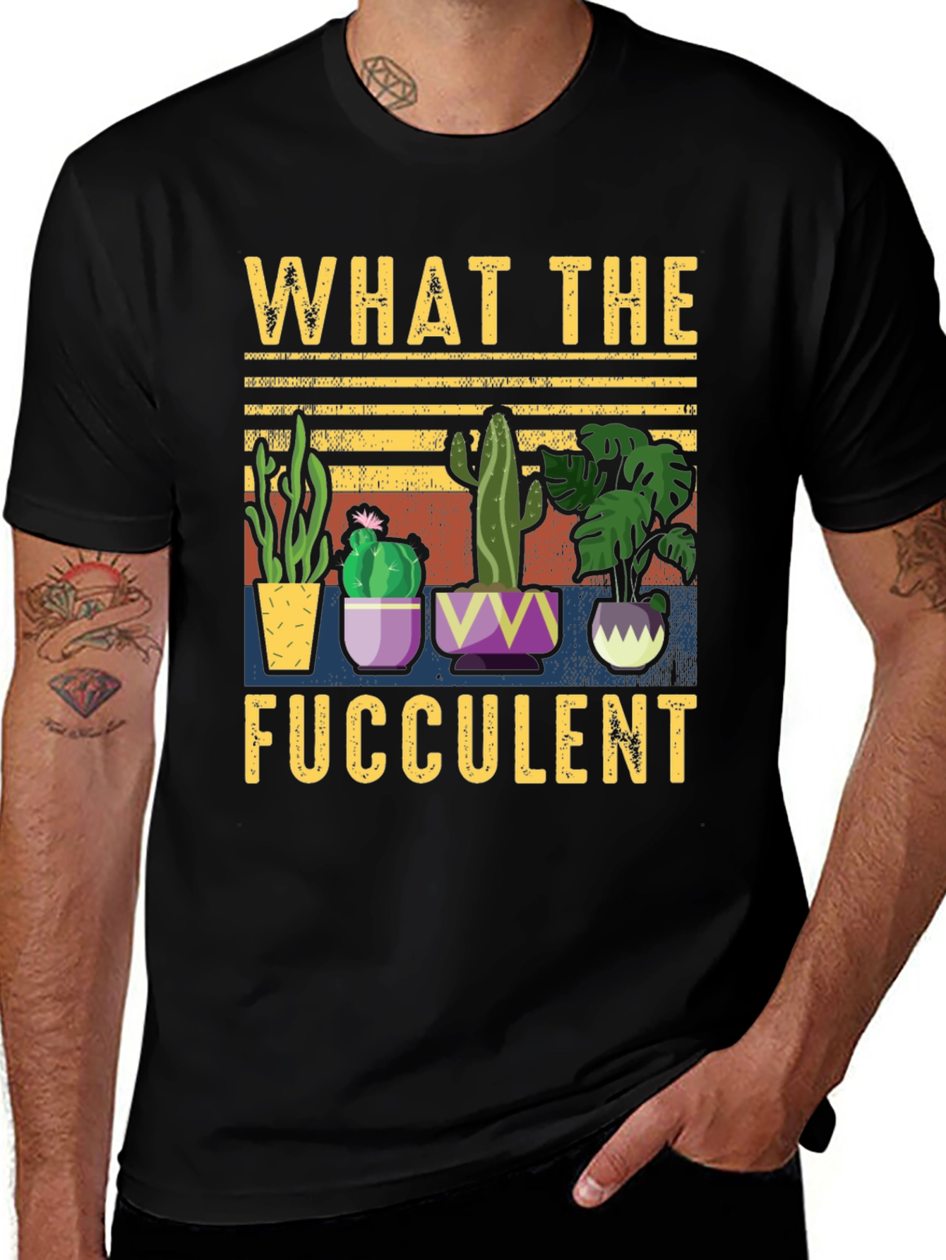 Variant 14 of What the Fucculent T-Shirt Funny Succulent Plant Lover Tee