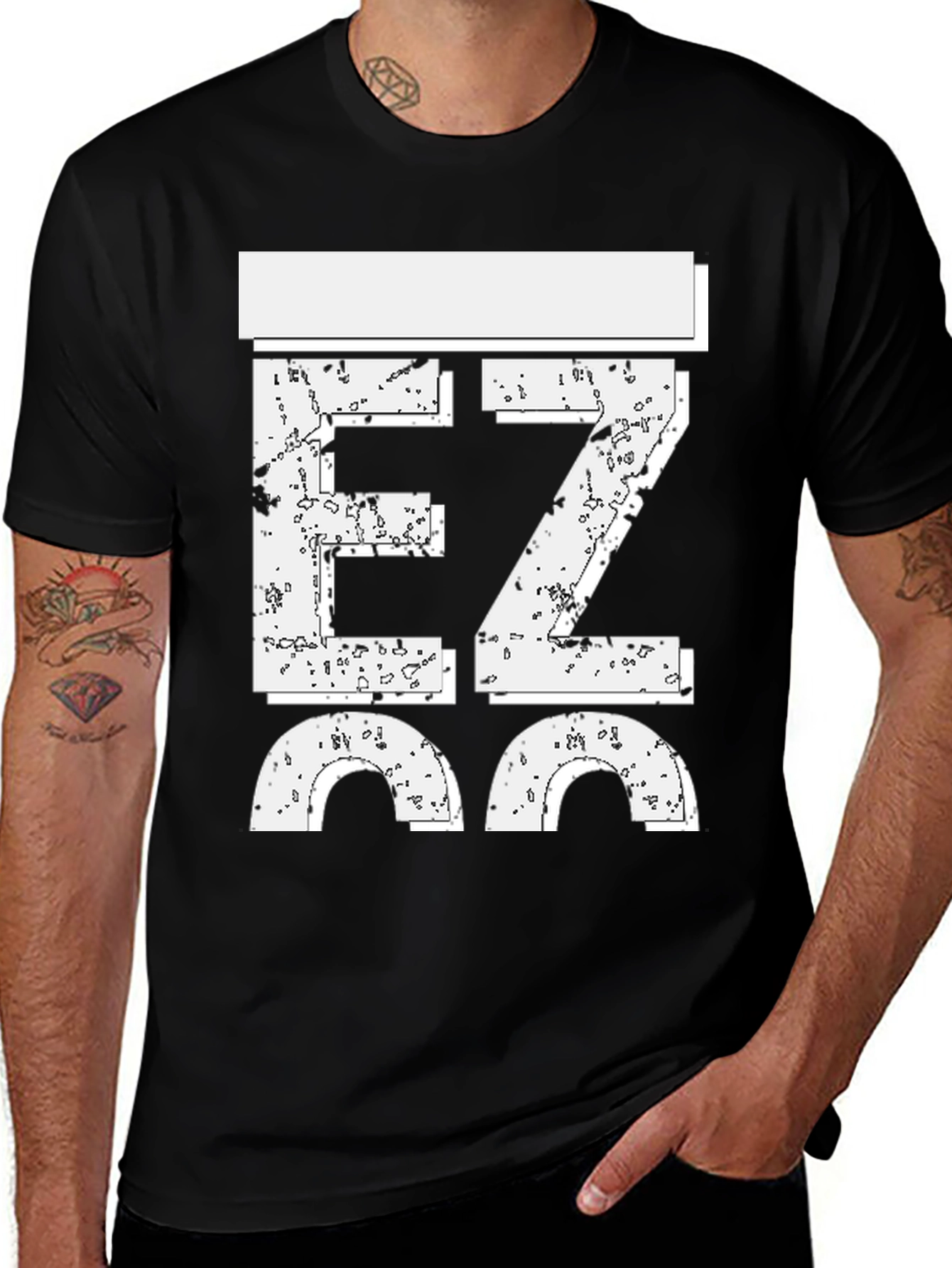 Variant 11 of EZ GG Graphic T-Shirt - Black Casual Tee