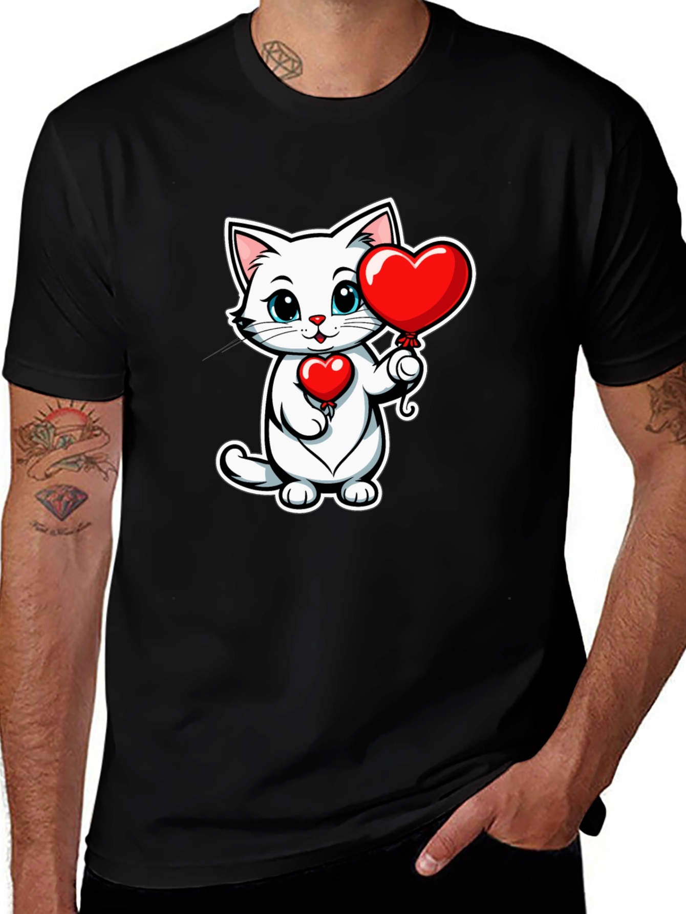 Variant 16 of Cute Valentine's Day Cat T-Shirt