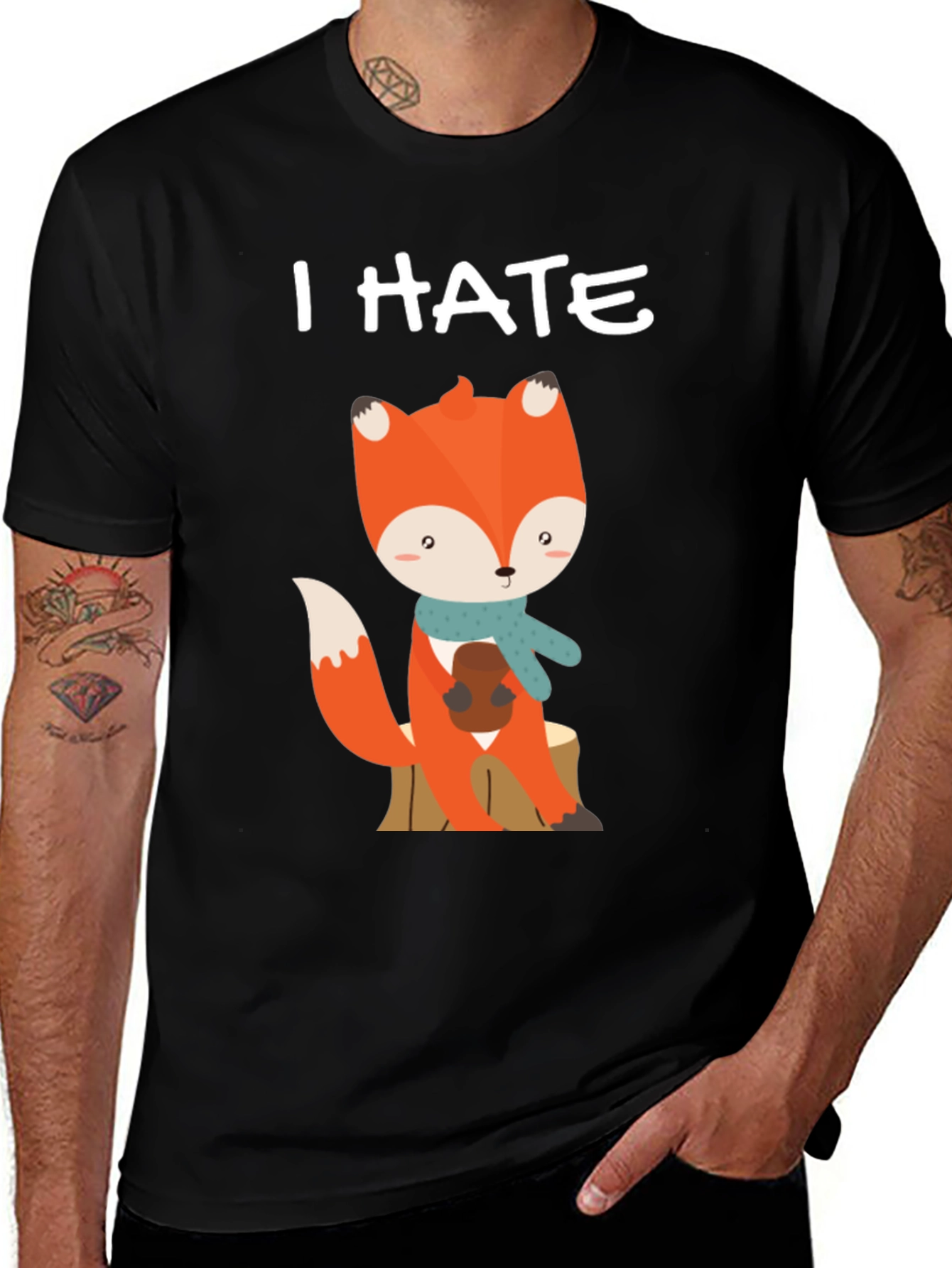 Variant 16 of I Hate Mornings Cute Fox Graphic Tee