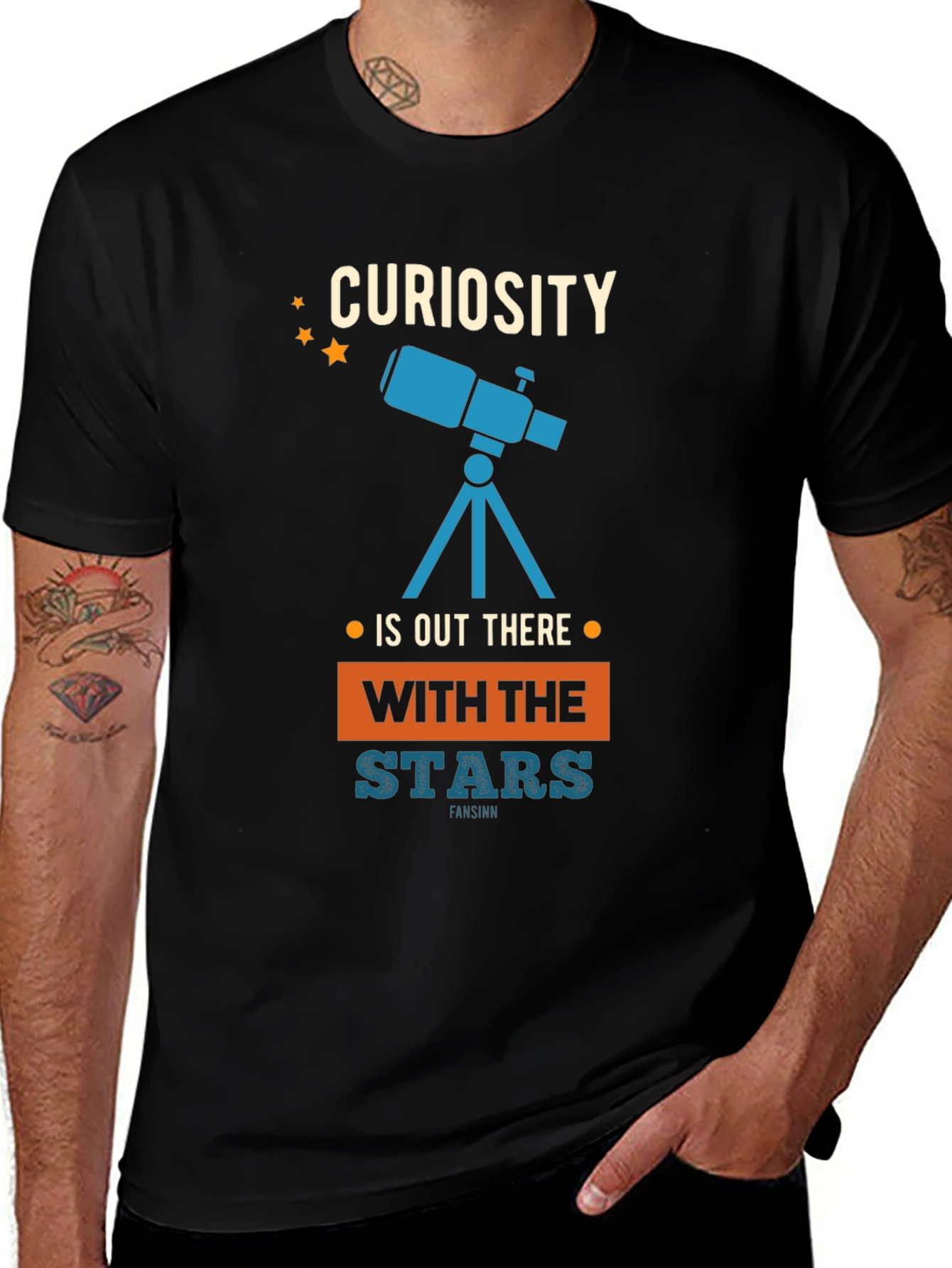 Curiosity is Out There Stars Black T-Shirt