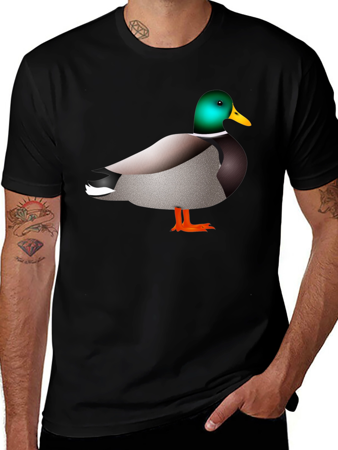Variant 9 of Duck Graphic Tee - Stylish Men's Black T-Shirt
