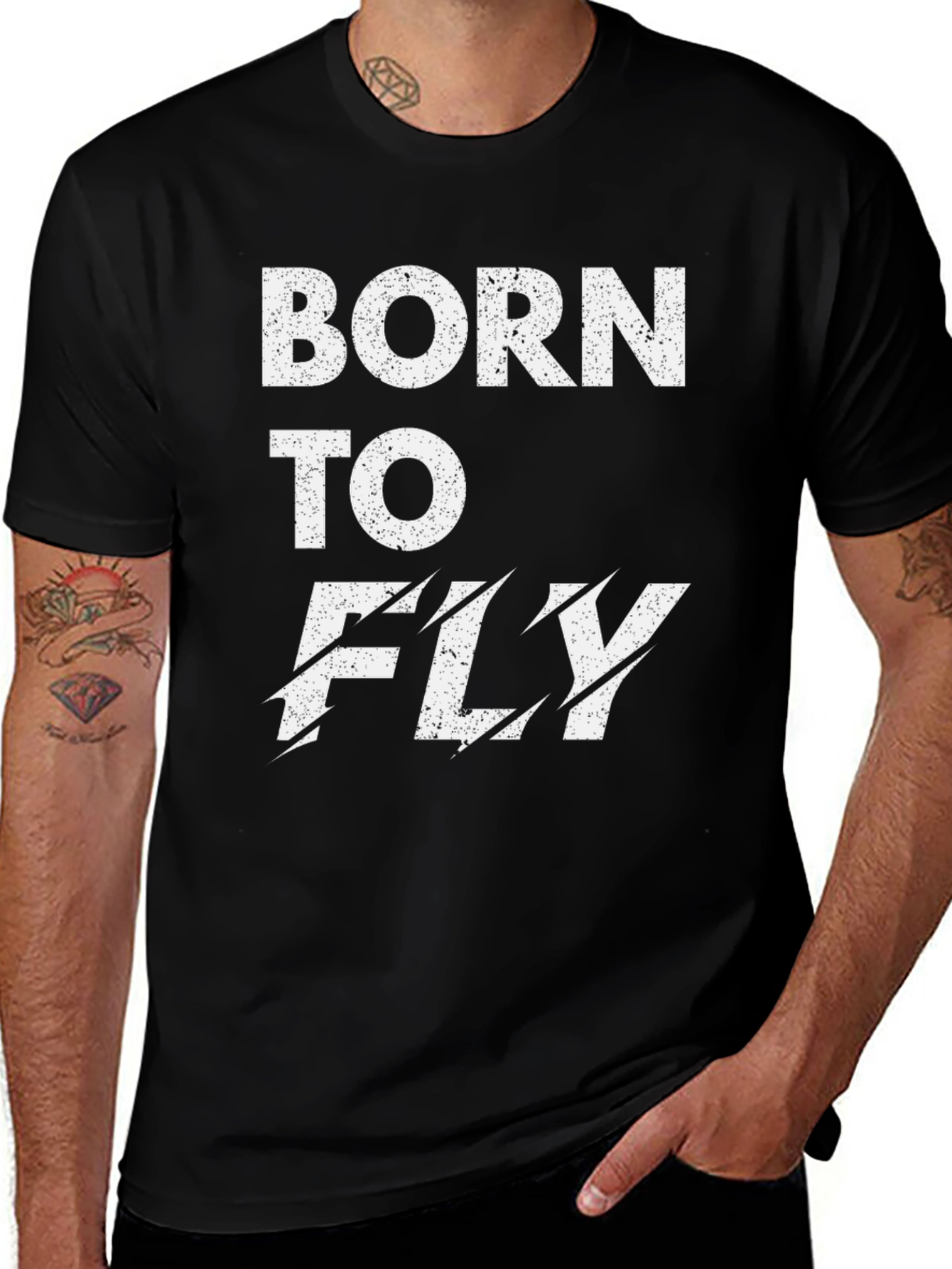 Variant 29 of Born to Fly Graphic T-Shirt - Black