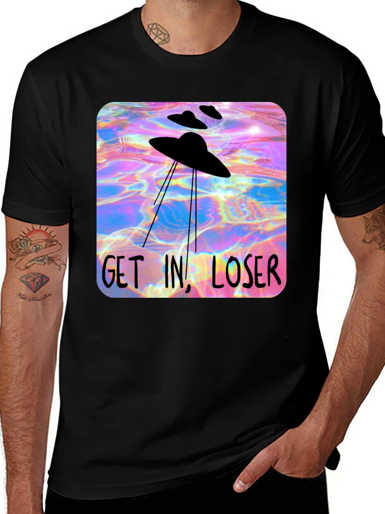 UFO Get In Loser Graphic T-Shirt