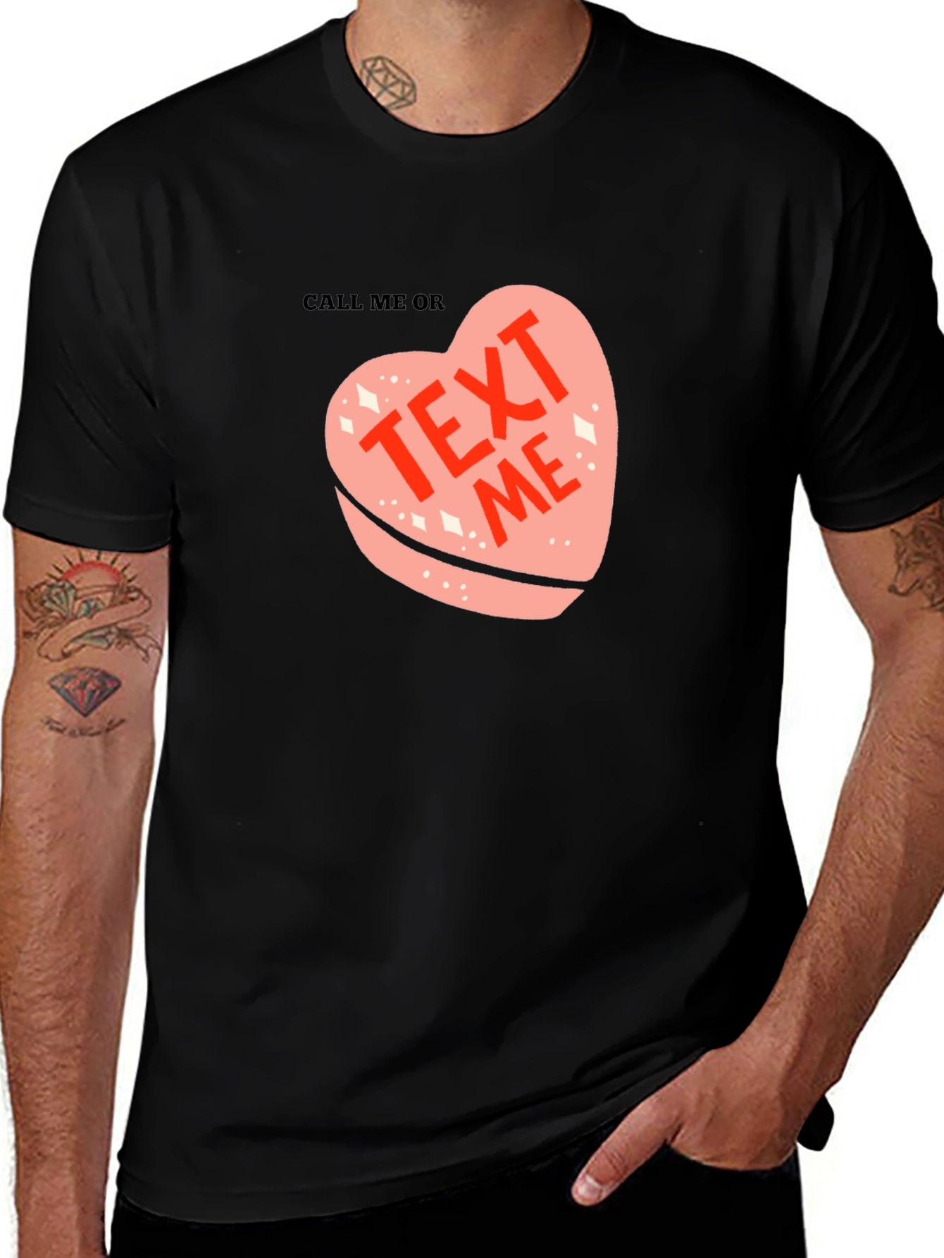 Variant 11 of Call Me Or Text Me Heart T-Shirt