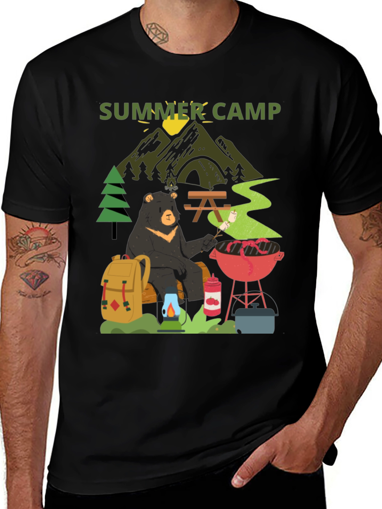Variant 14 of Summer Camp Bear Graphic T-Shirt