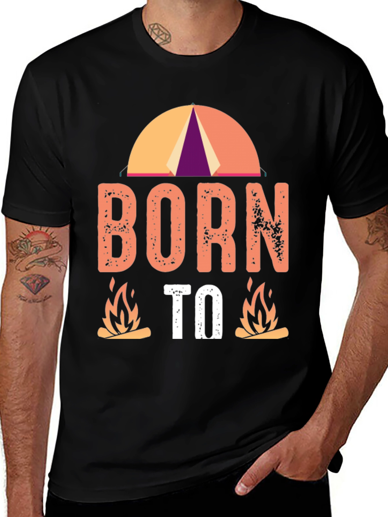 Variant 11 of Born to Camp Black Graphic Tee