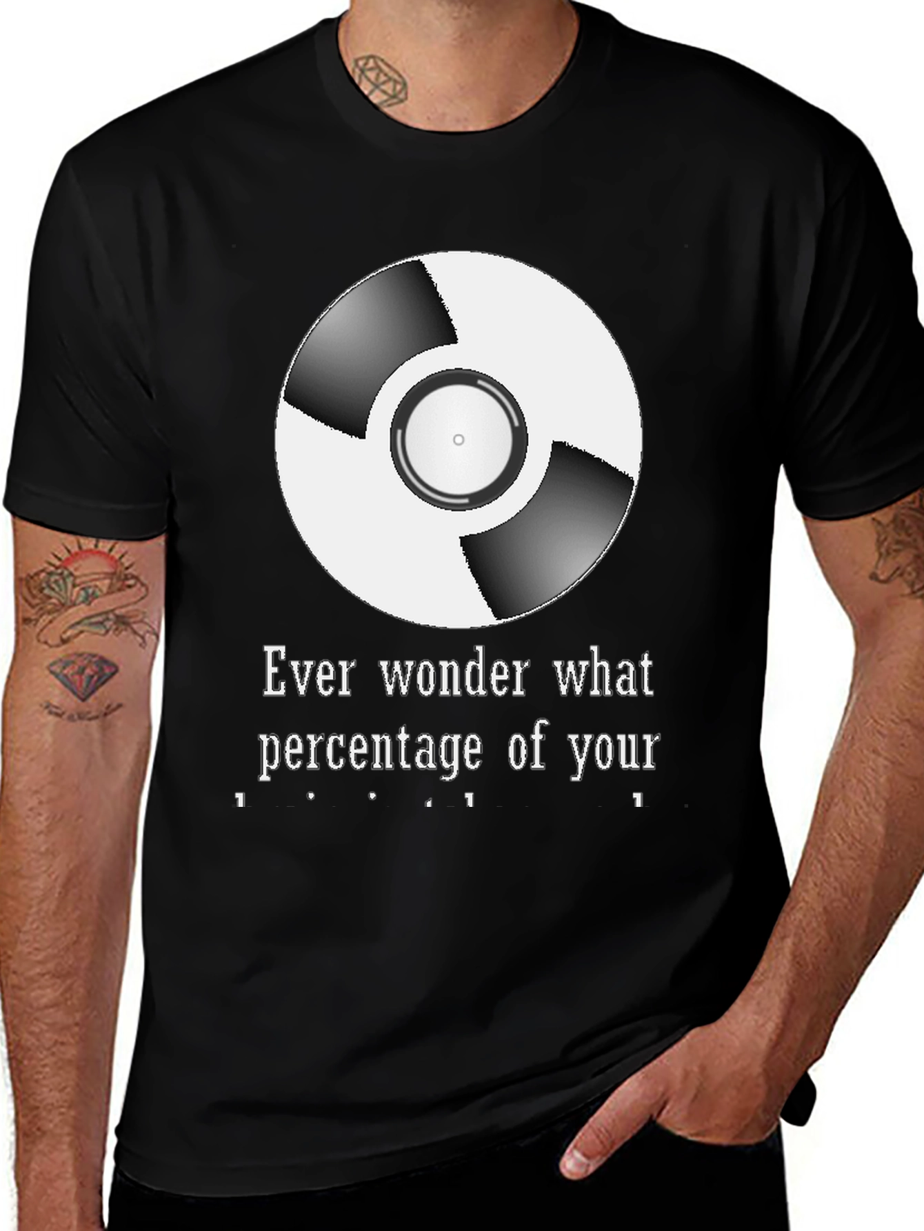 Variant 26 of Vinyl Record Percentage Tee - Humorous Graphic T-Shirt