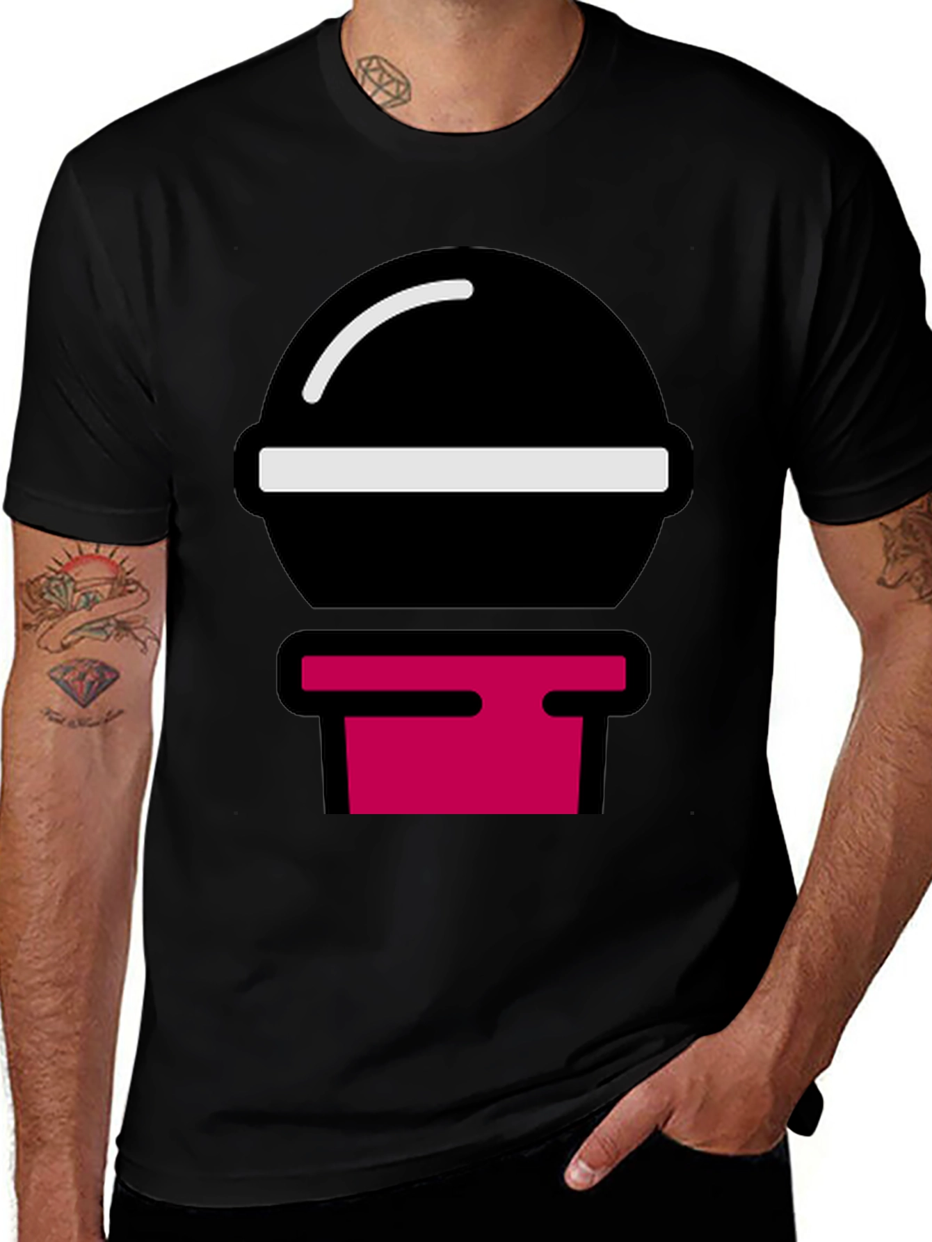 Black Modern Graphic Tee - Black Shirt with Bold Design main image