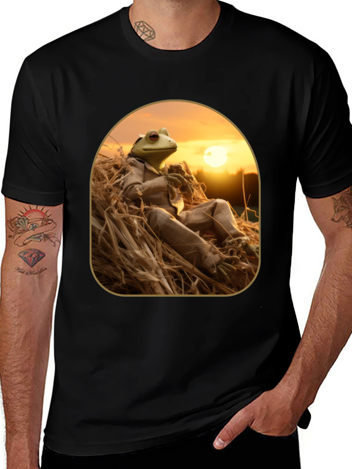 Variant 4 of Frog in Suit Graphic T-Shirt - Relaxed Nature Style