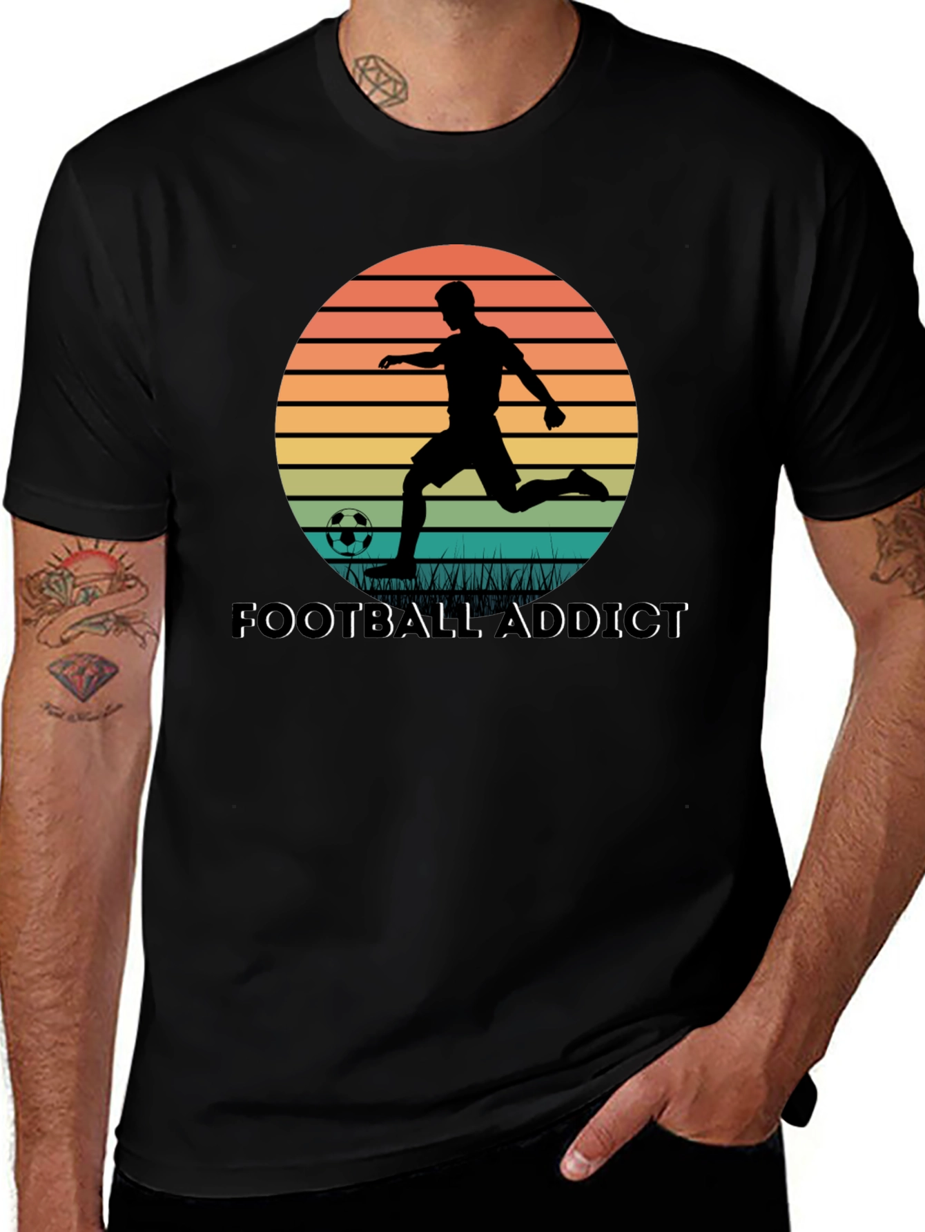 Variant 9 of Football Addict Graphic Tee - Soccer Fan Shirt