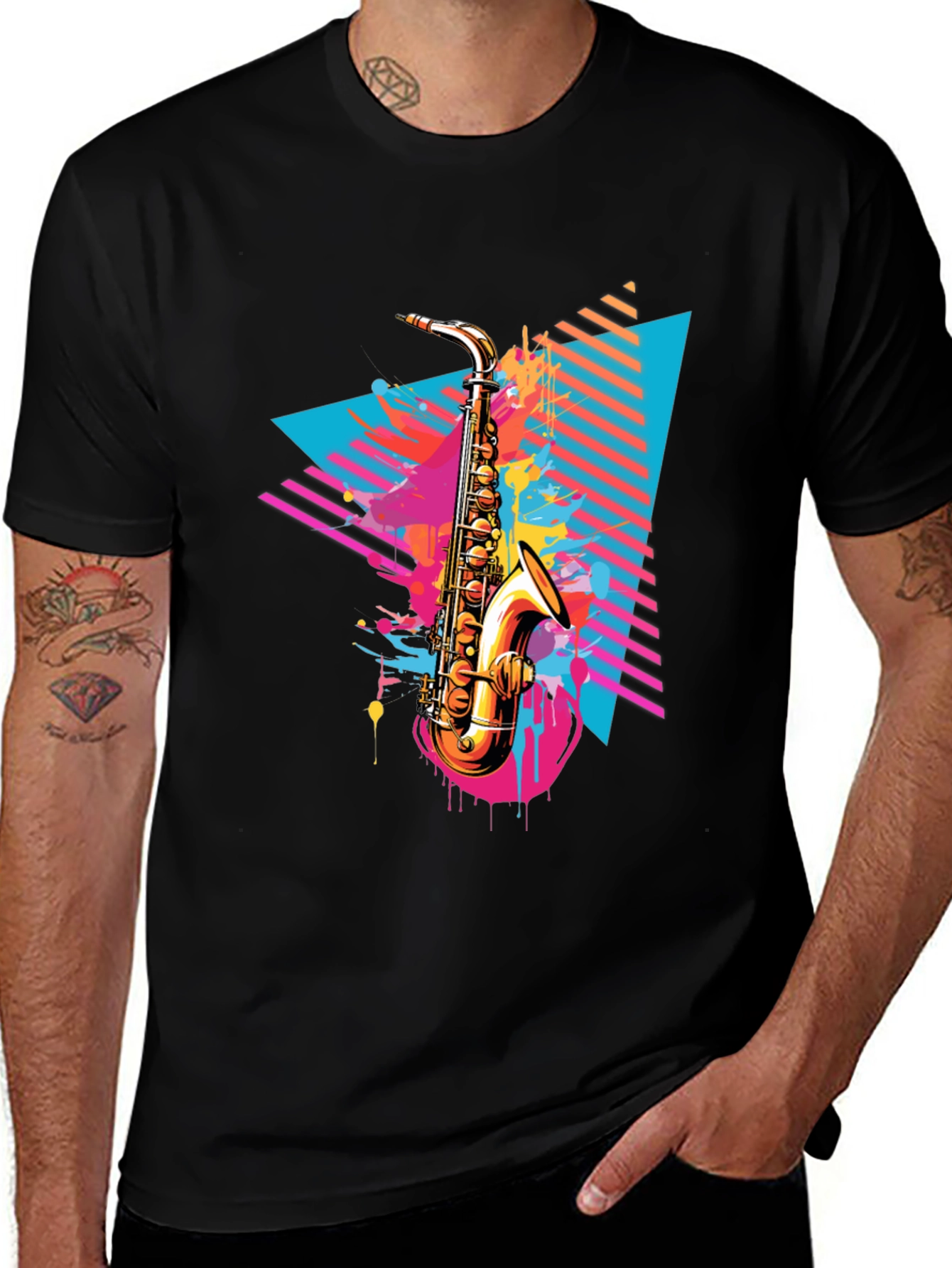 Variant 5 of Saxophone Graphic Tee - Retro Music Lover T-Shirt