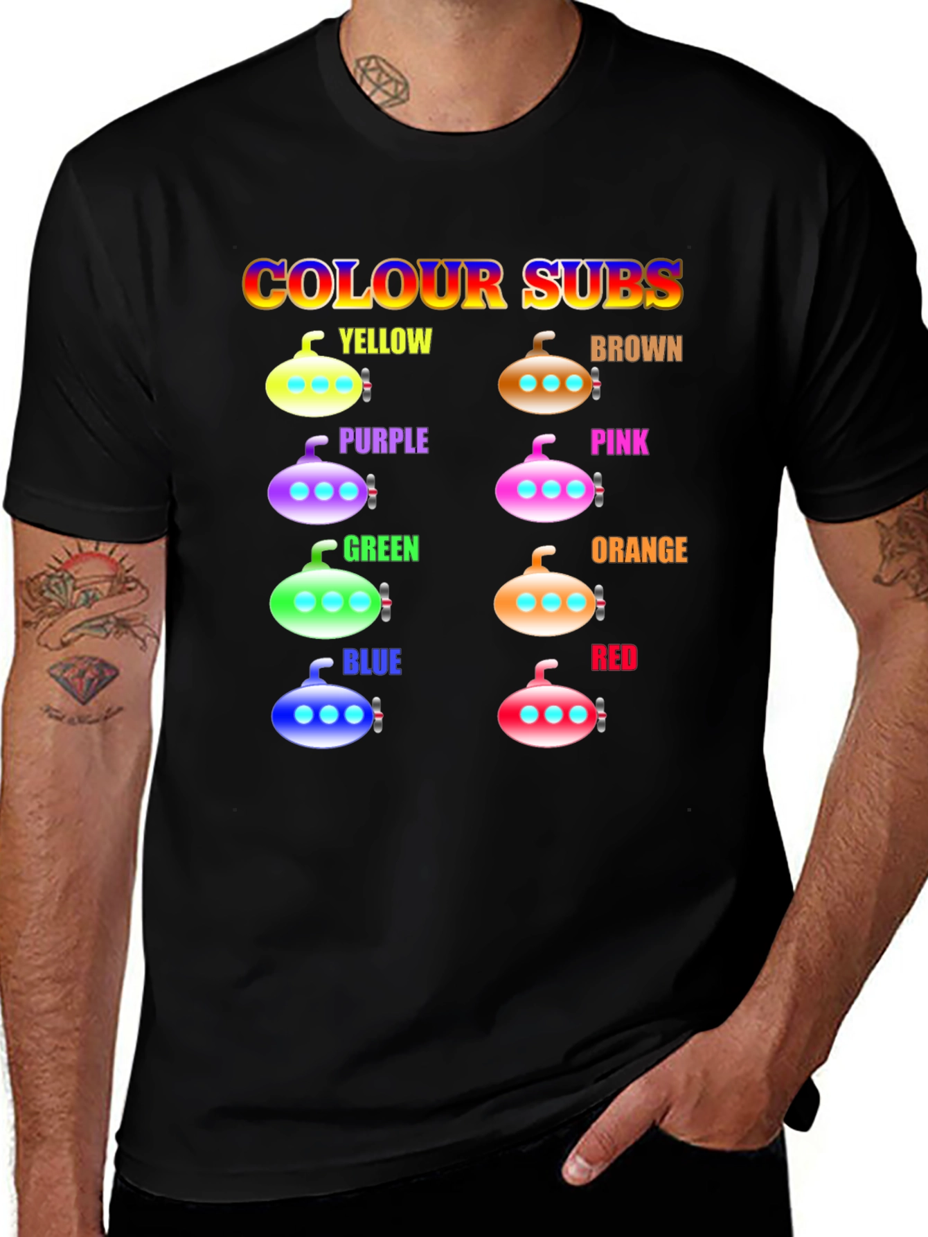 Variant 14 of Colorful Submarines T-Shirt