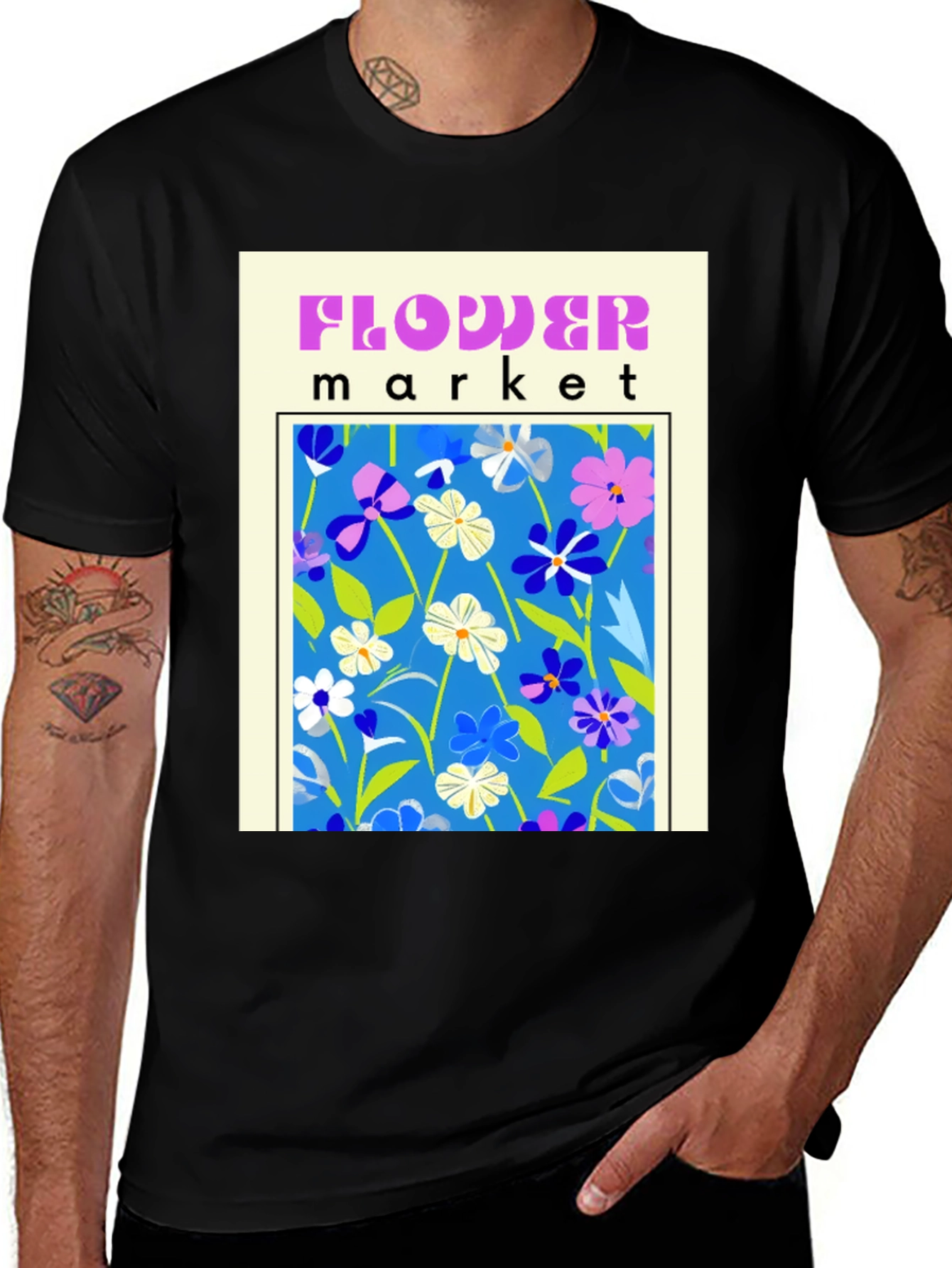 Variant 13 of Flower Market Graphic Tee - Trendy Floral T-Shirt