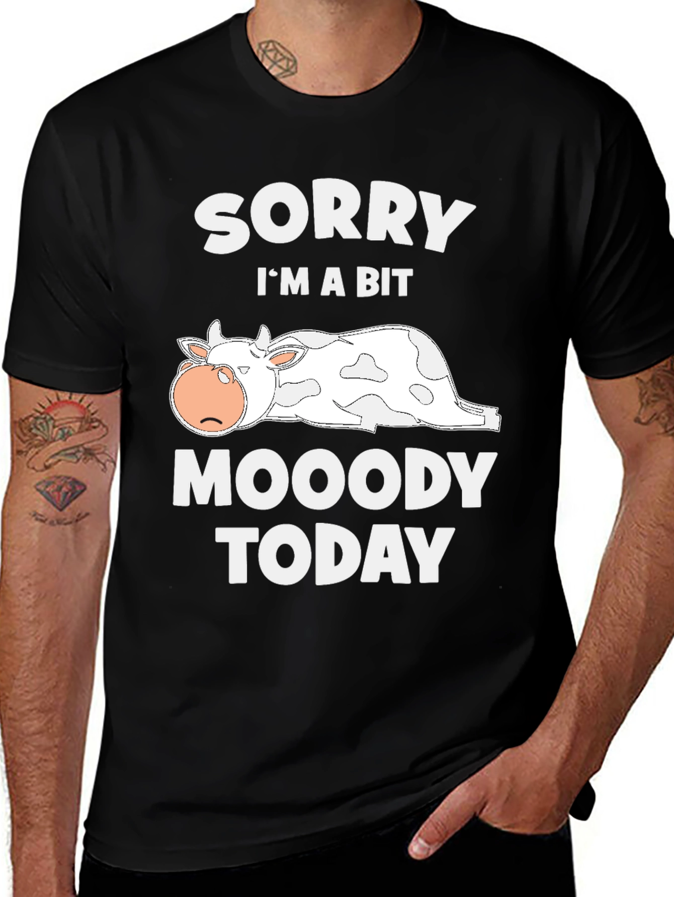 Variant 21 of Moody Cow Graphic Tee - Funny Animal T-Shirt