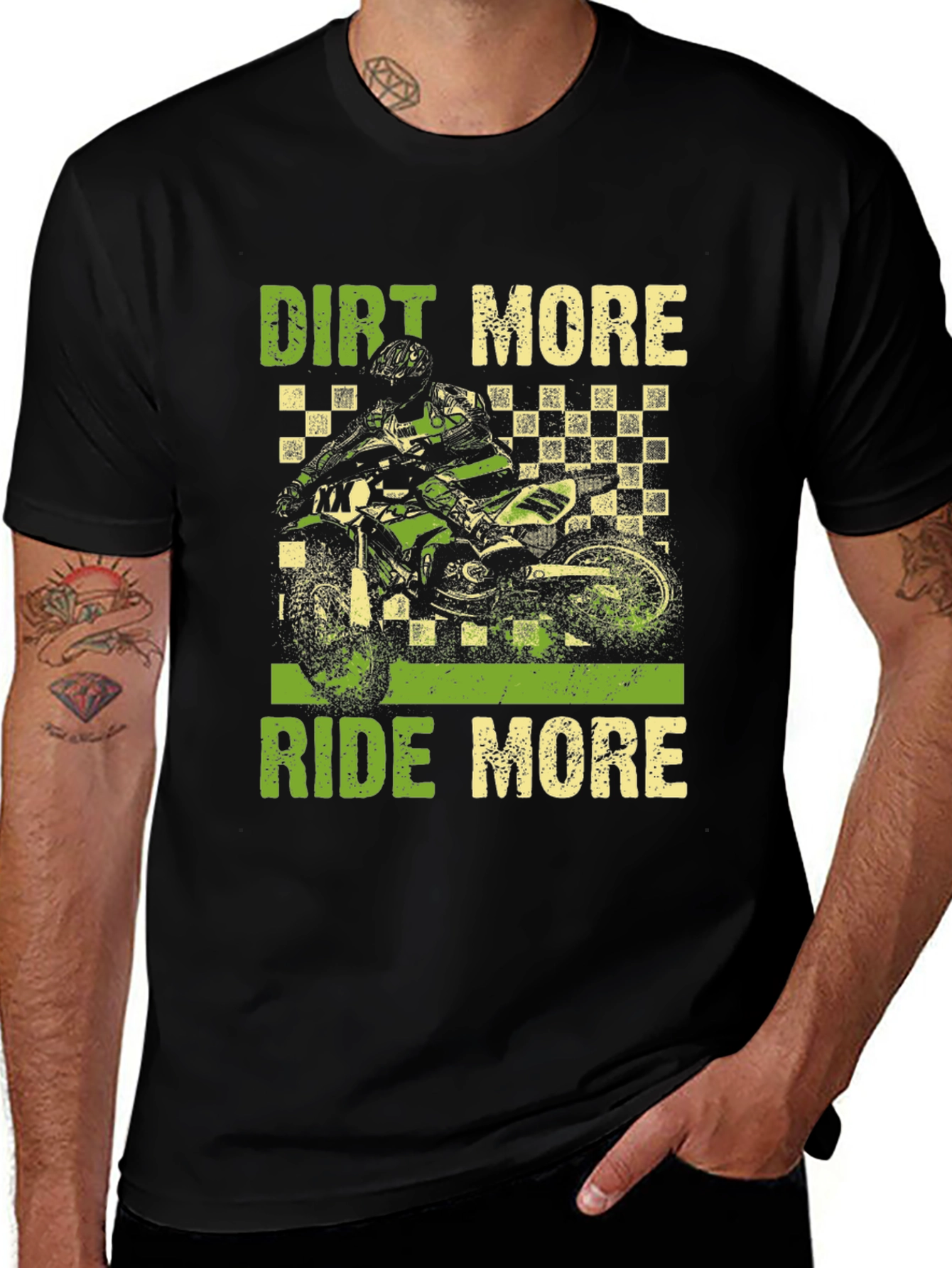Variant 18 of Dirt More Ride More T-Shirt - Motocross Design