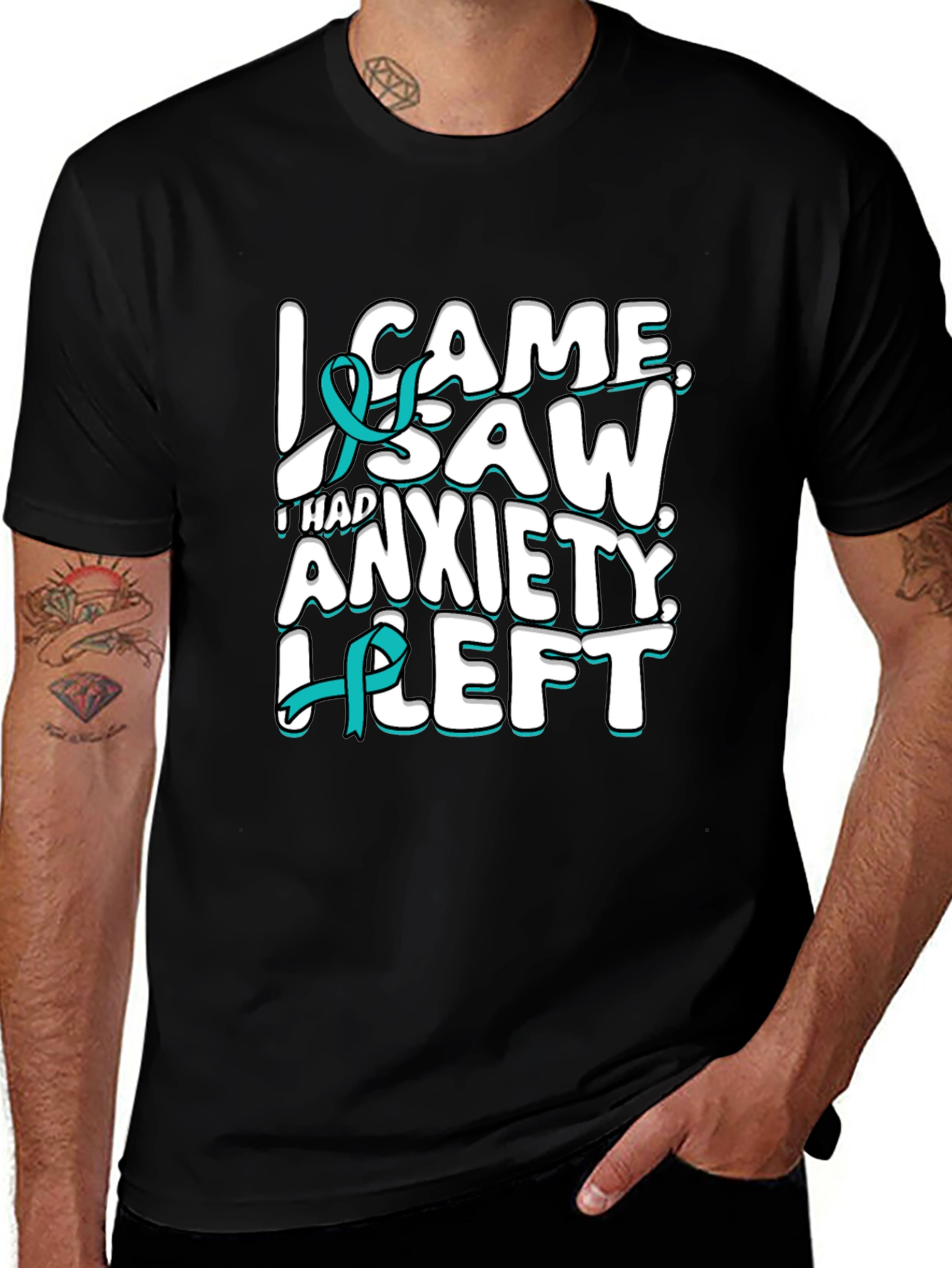 Variant 19 of I Came I Saw Anxiety Left T-Shirt