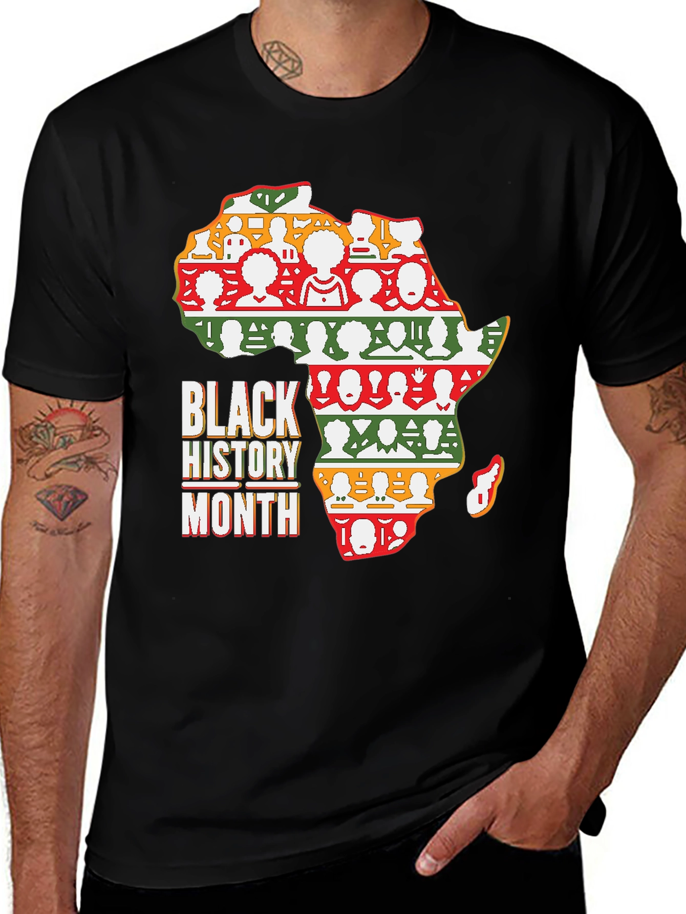 Black History Month Africa Map T-Shirt