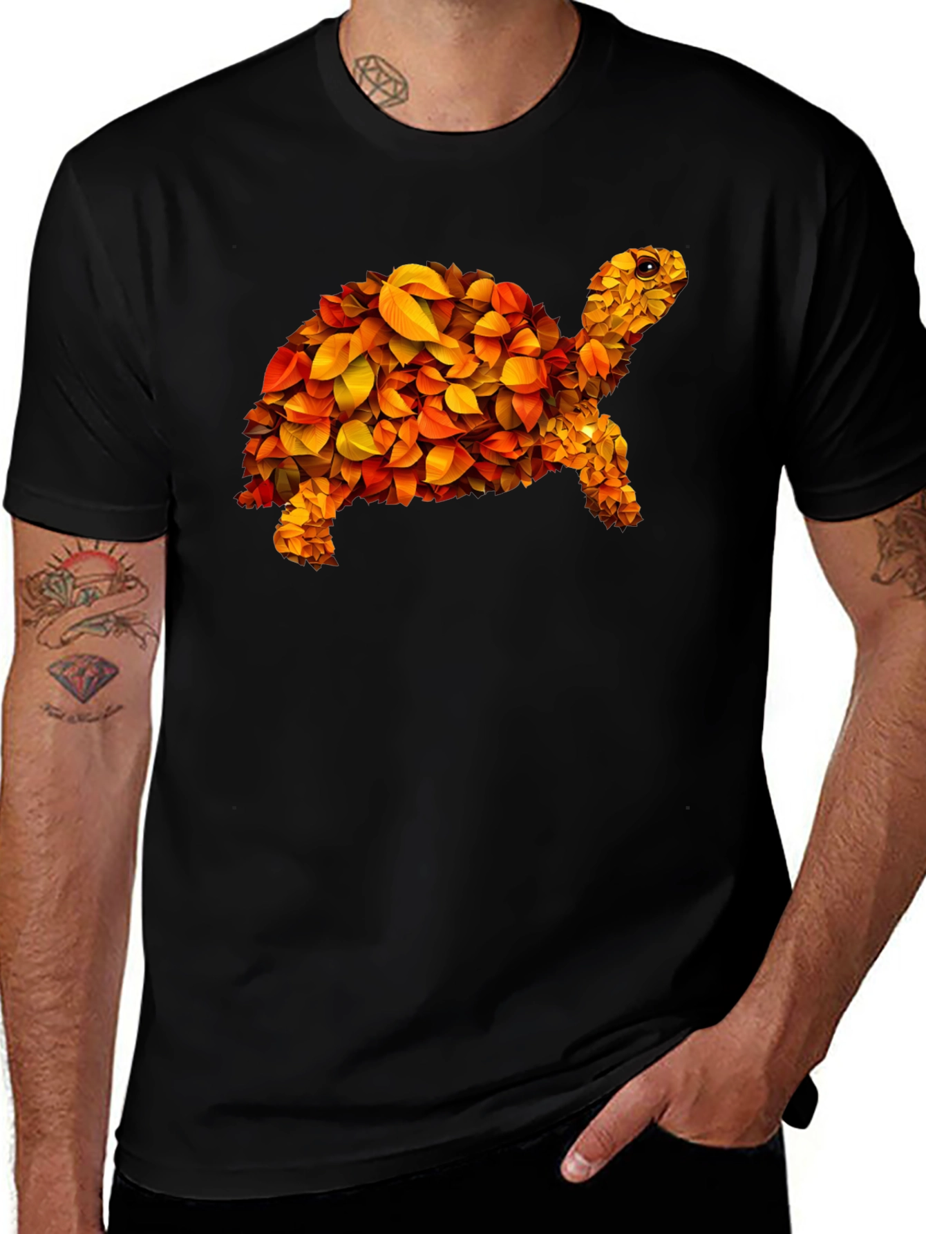 Variant 21 of Leaf Turtle Graphic Tee - Unique Design