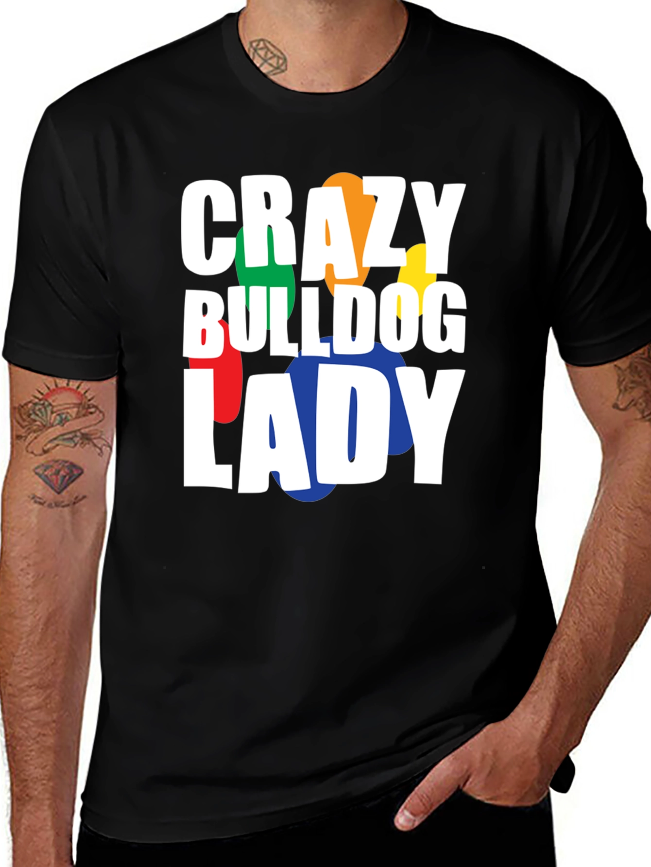 Variant 10 of Crazy Bulldog Lady Graphic Tee
