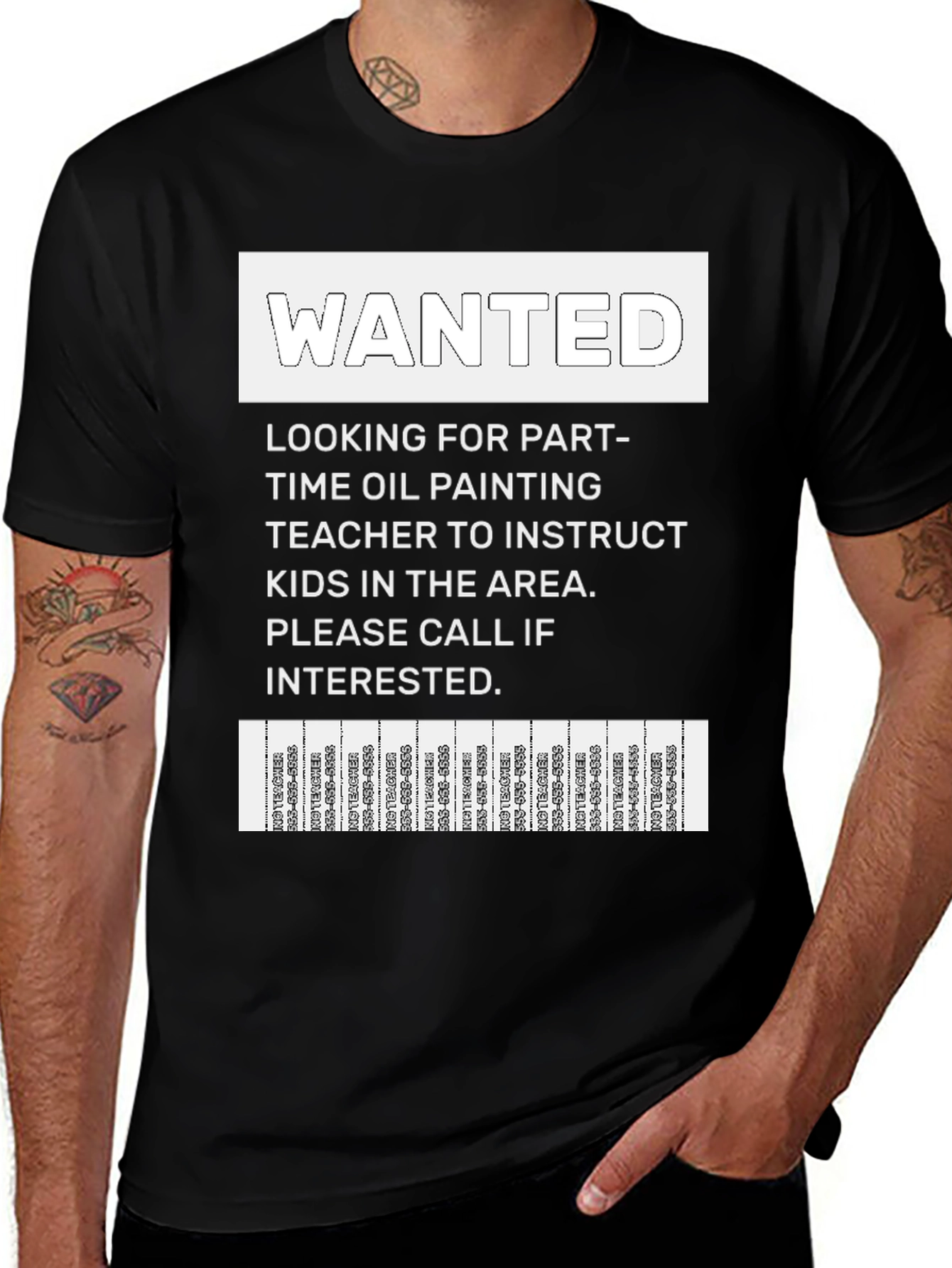 Variant 7 of Wanted: Oil Painting Teacher T-Shirt