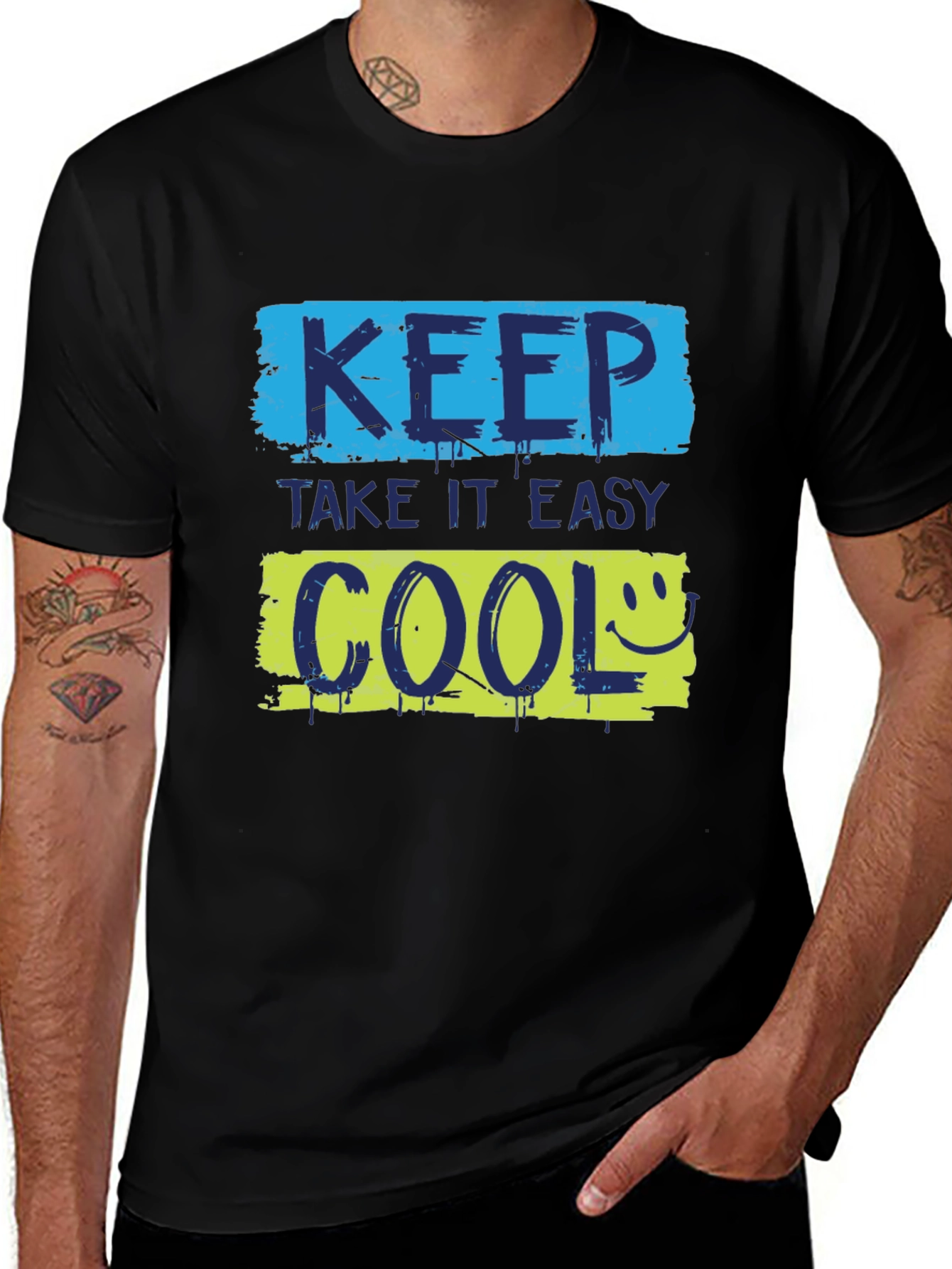 Keep Cool Graphic Tee - Trendy Black T-Shirt